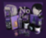 A collection of purple products themed around Netflix's "Wednesday" series.