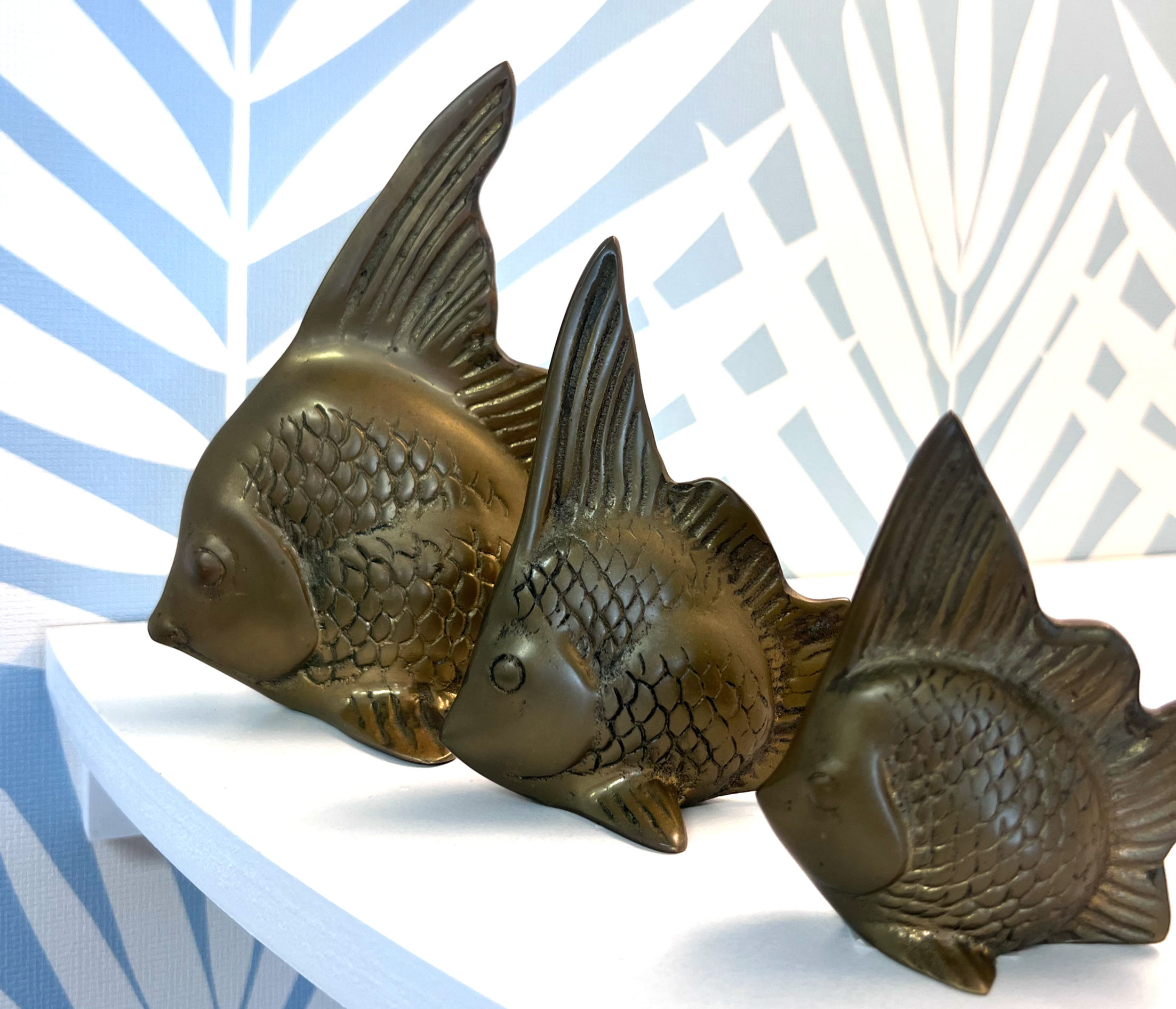 SET OF 3 BRASS FISH