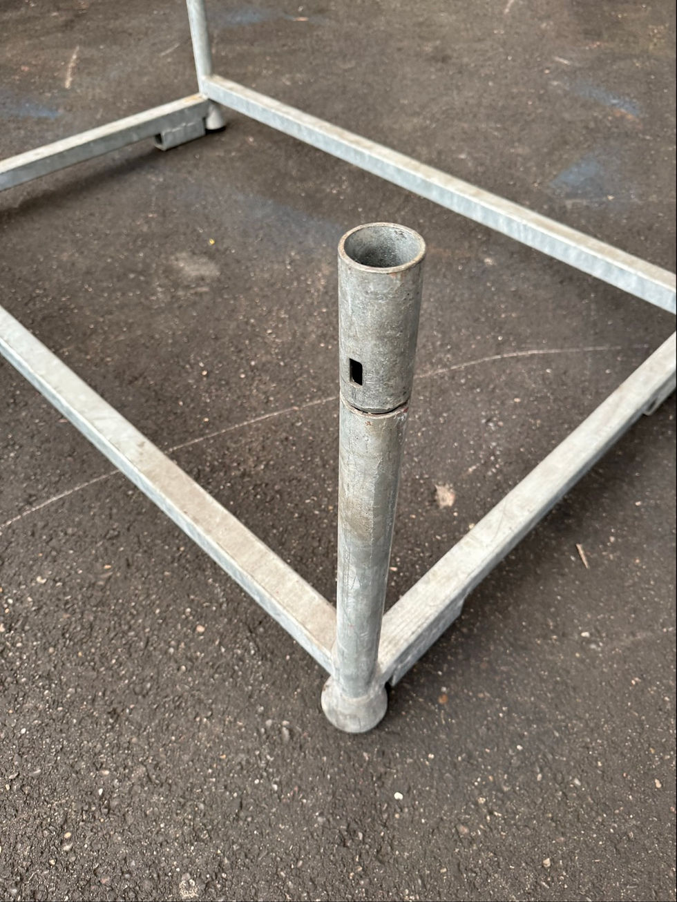 Miniature : Stapelrahmen aus verzinktem Stahl für Gerüstboden, LxBXH 1600 x 1030 x 580 mm