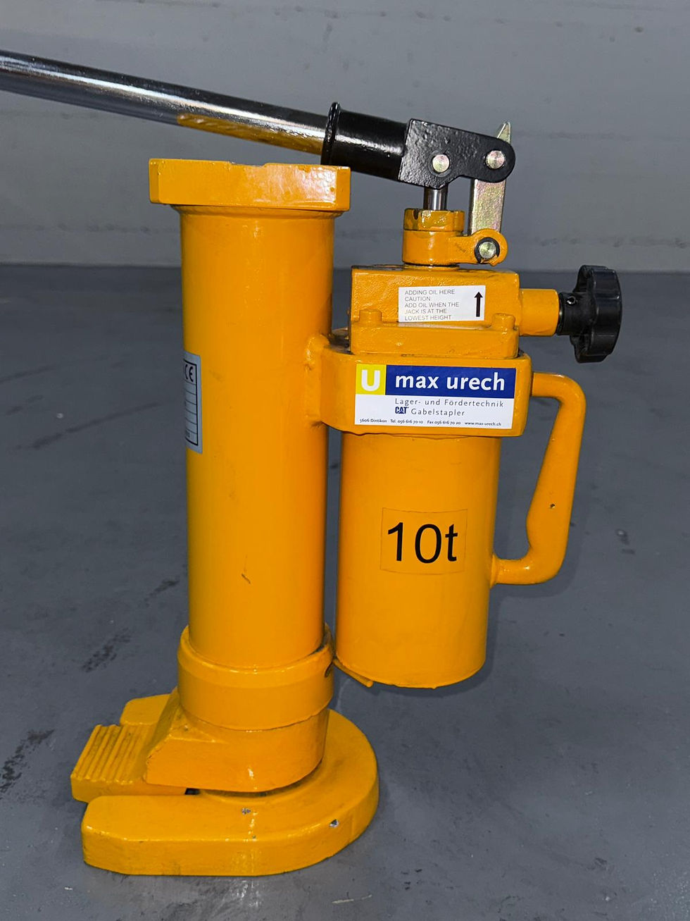 Miniature : Hydraulischer Flaschenheber 10 t mit Pumphebel, Hubhöhe 420–650 mm