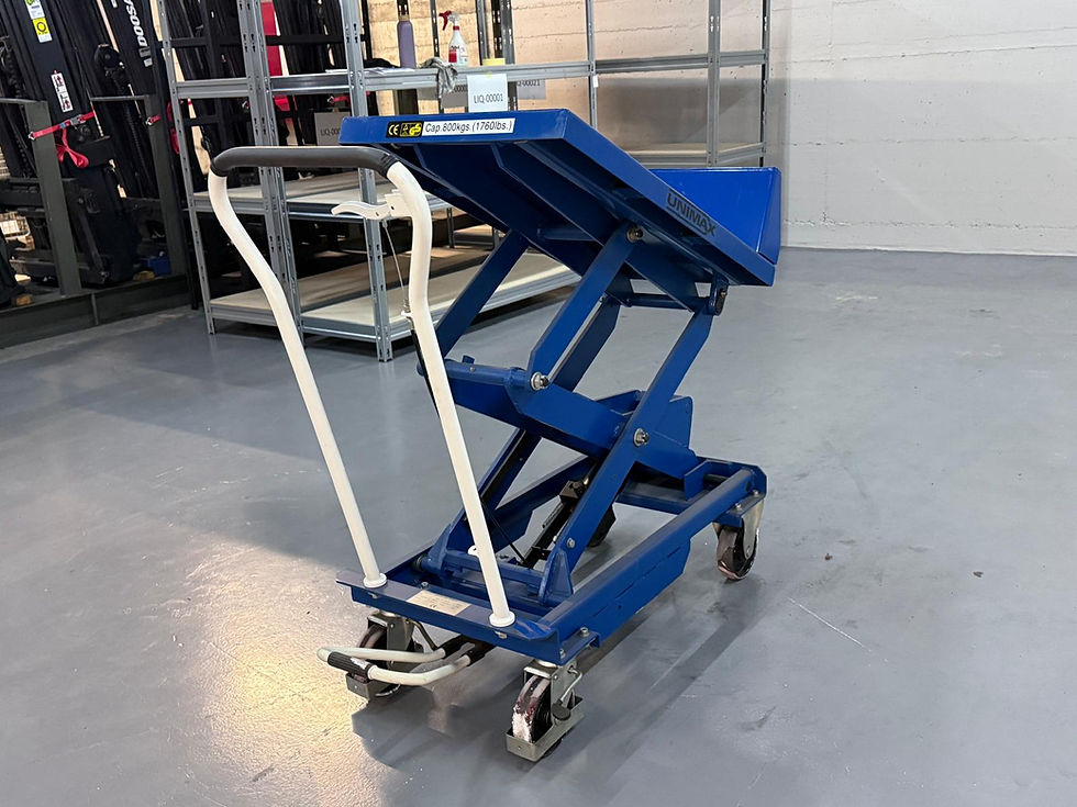 Miniature : Hydraulischer Hubtischwagen mit Plattform, BL80, Traglast 800 kg
