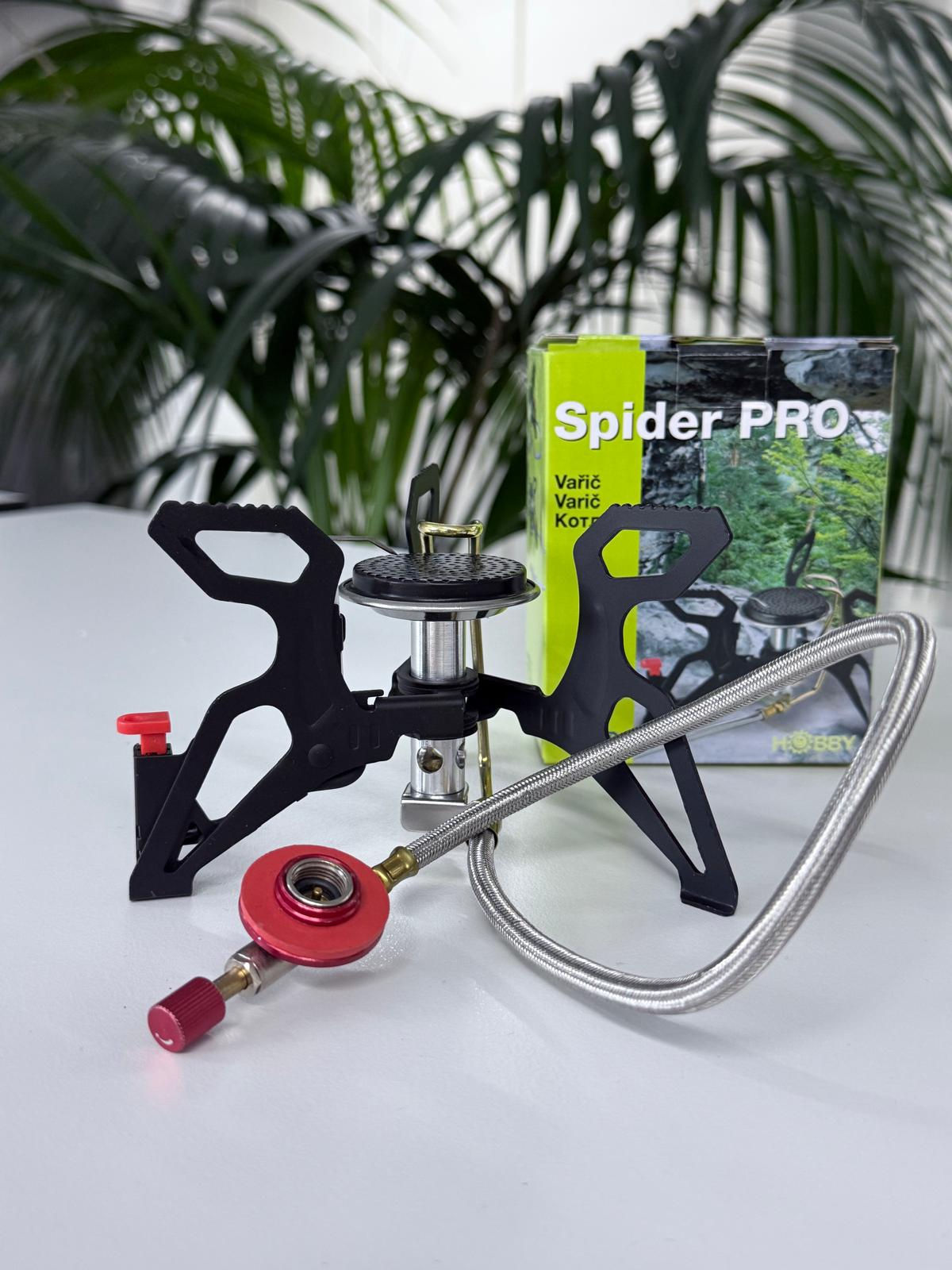 Gaskocher SPIDER PRO mit Gasvorheizfunktion für Ventilkartuschen