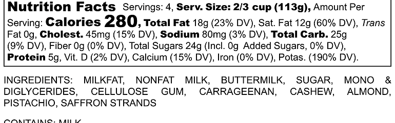 Nutritional Facts