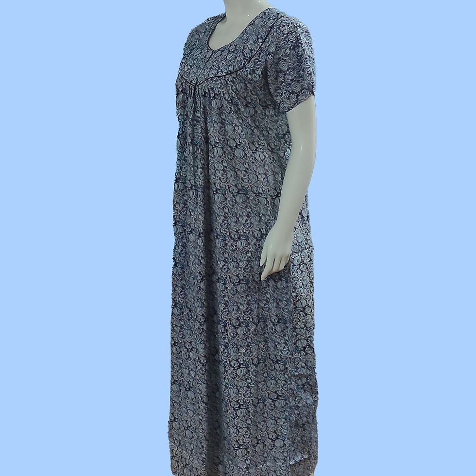 Thumbnail: Vibrant Aash & White Colour Printed Cotton Nighty