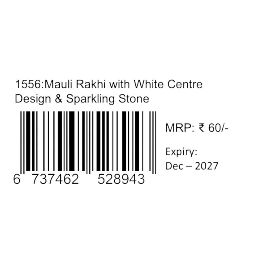 Thumbnail: Mauli Rakhi with White Centre Design & Sparkling Stone