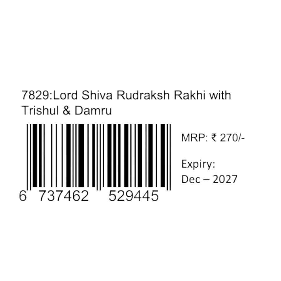 Thumbnail: Lord Shiva Rudraksh Rakhi with Trishul & Damru
