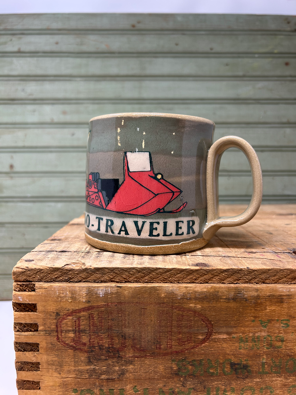 Sno-traveler green, and green horizontal stripe