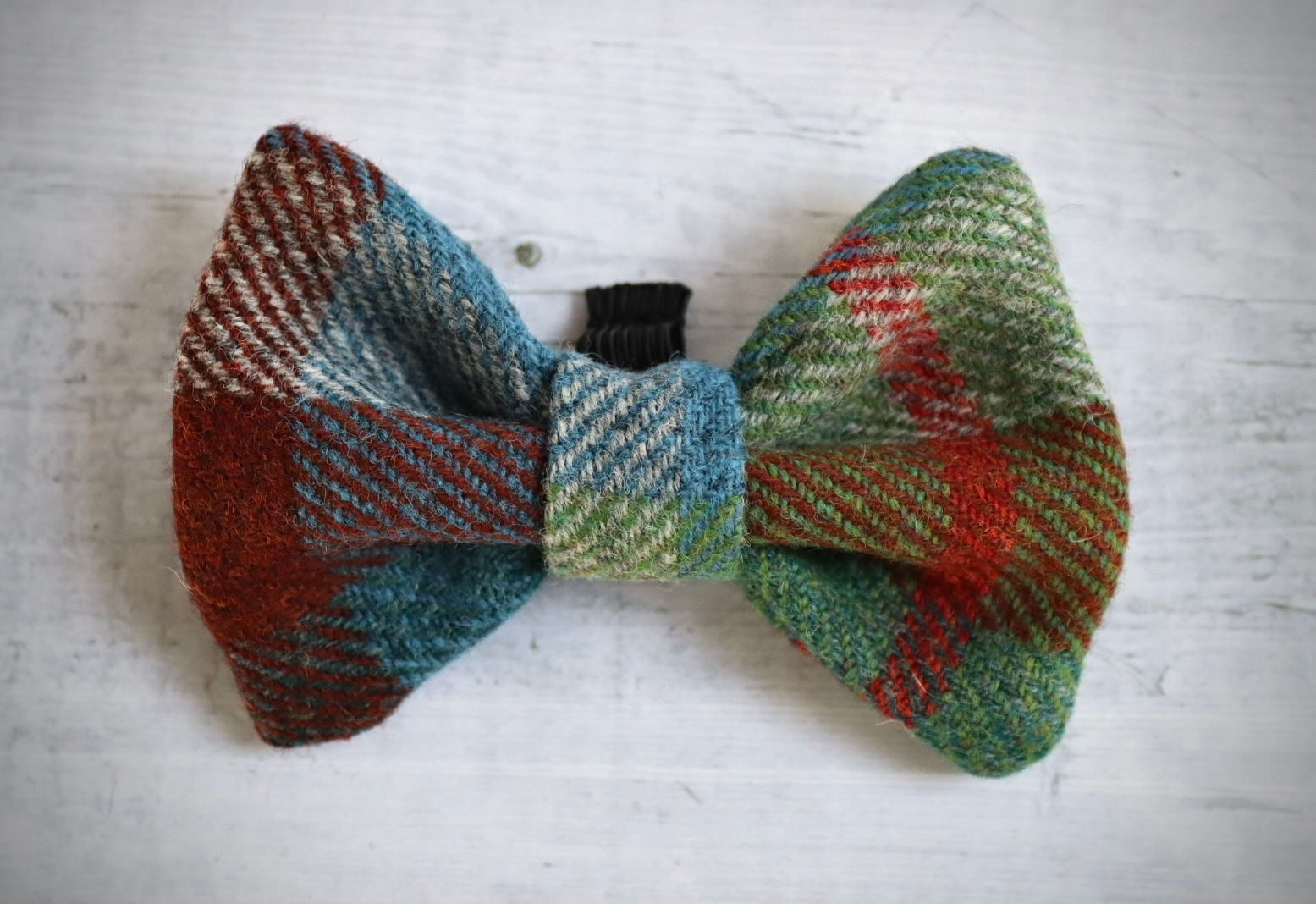Blue Windowpane Overcheck Tweed Dicky Bow