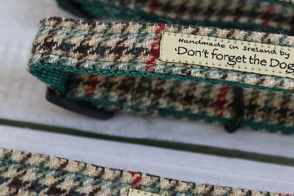 Thumbnail: Green & Brown Tweed Collar Plastic Buckle