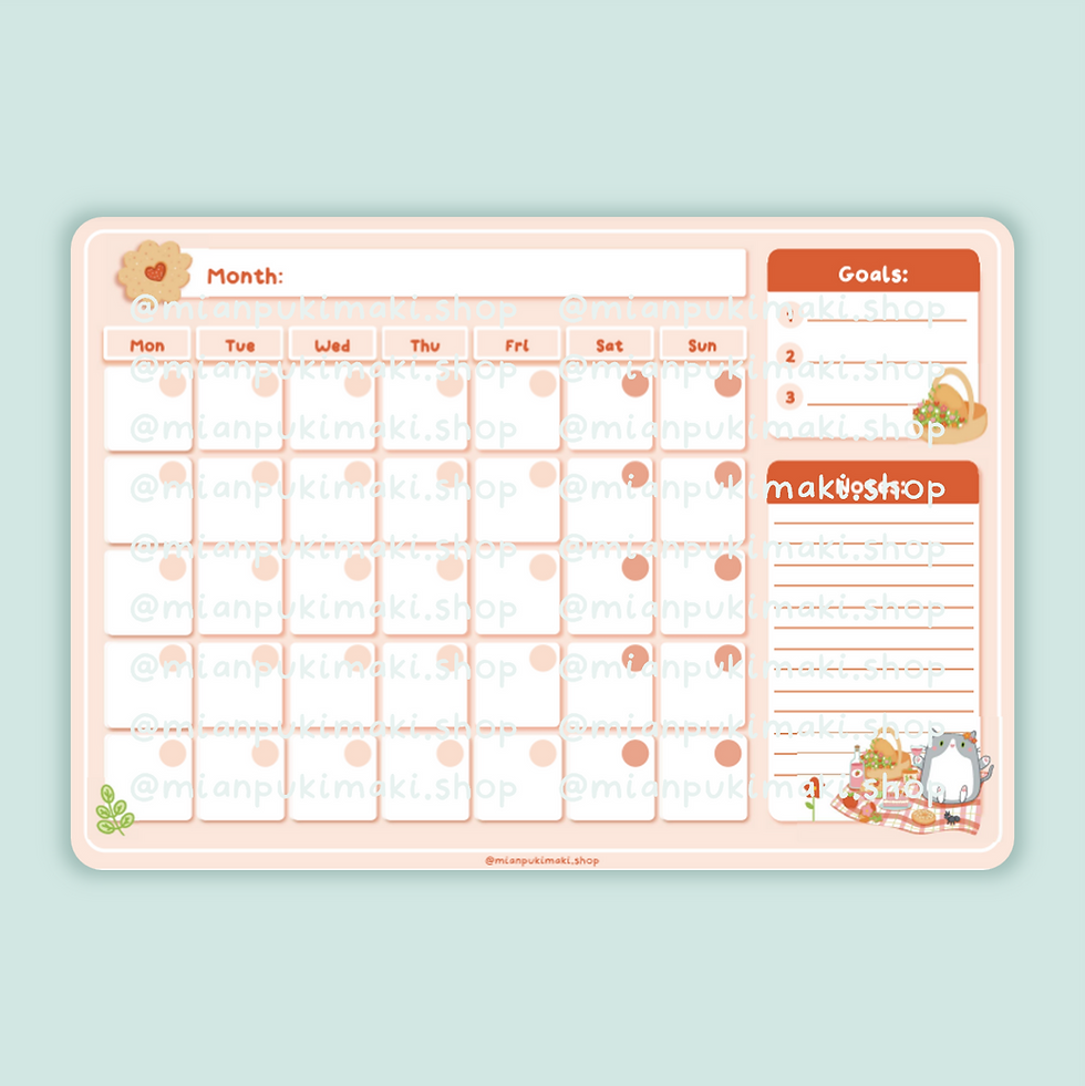Thumbnail: Picnic Calendar - Printable