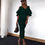 Thumbnail: New Women Off Shoulder Ruffle Sleeve Long Party Prom Club Bodycon Dress