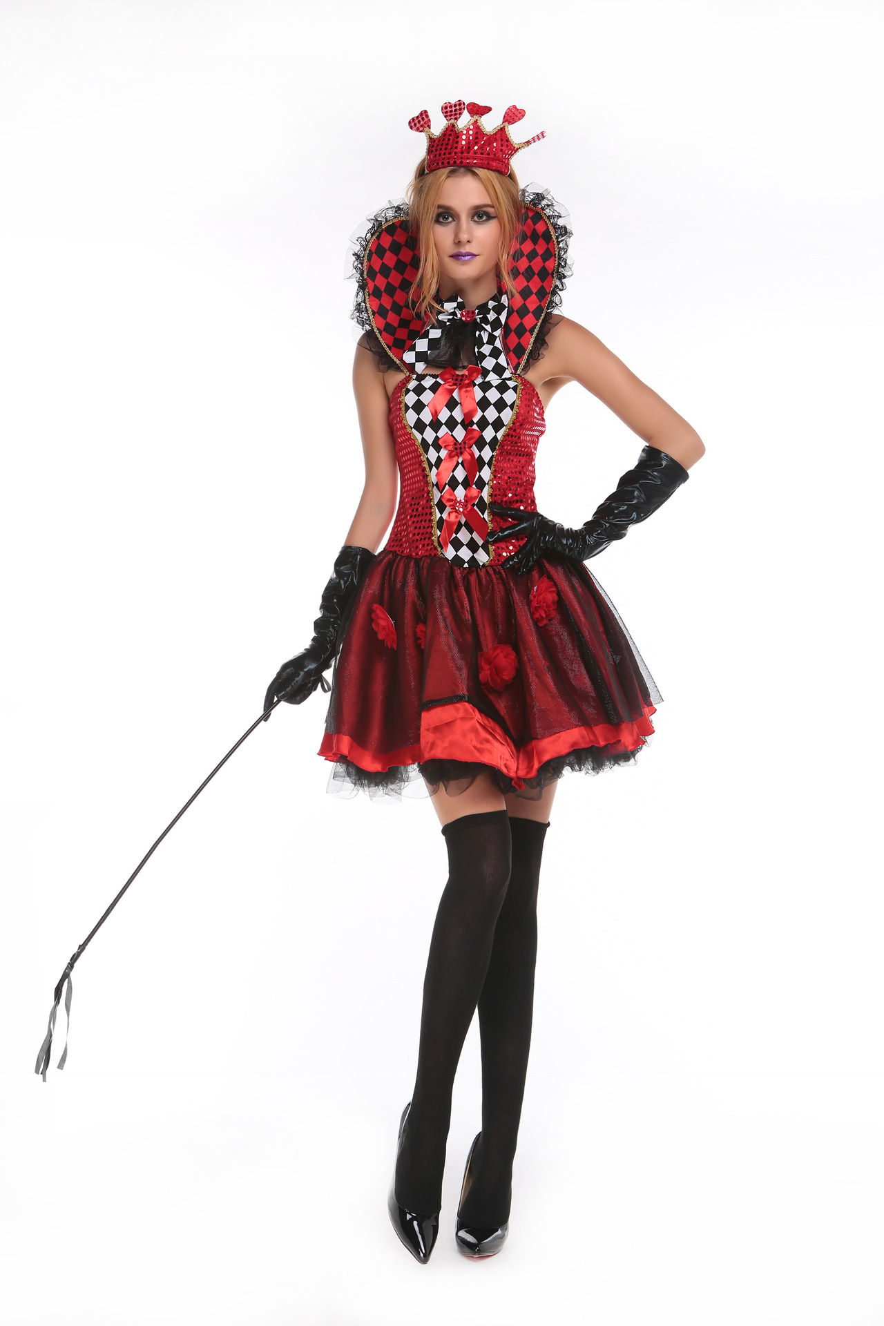 Women's Halloween Poker Queen Stage Cosplay Costumes Games Uniforms Party Dress
