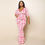 Thumbnail: Sexy Half Sleeve V-neck Long Dress Printed Plus Size Black Red Maxi Dresses