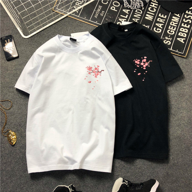 Thumbnail: Original Chinese Style Peach Blossom Oversize Men&Women COTTON T-shirt