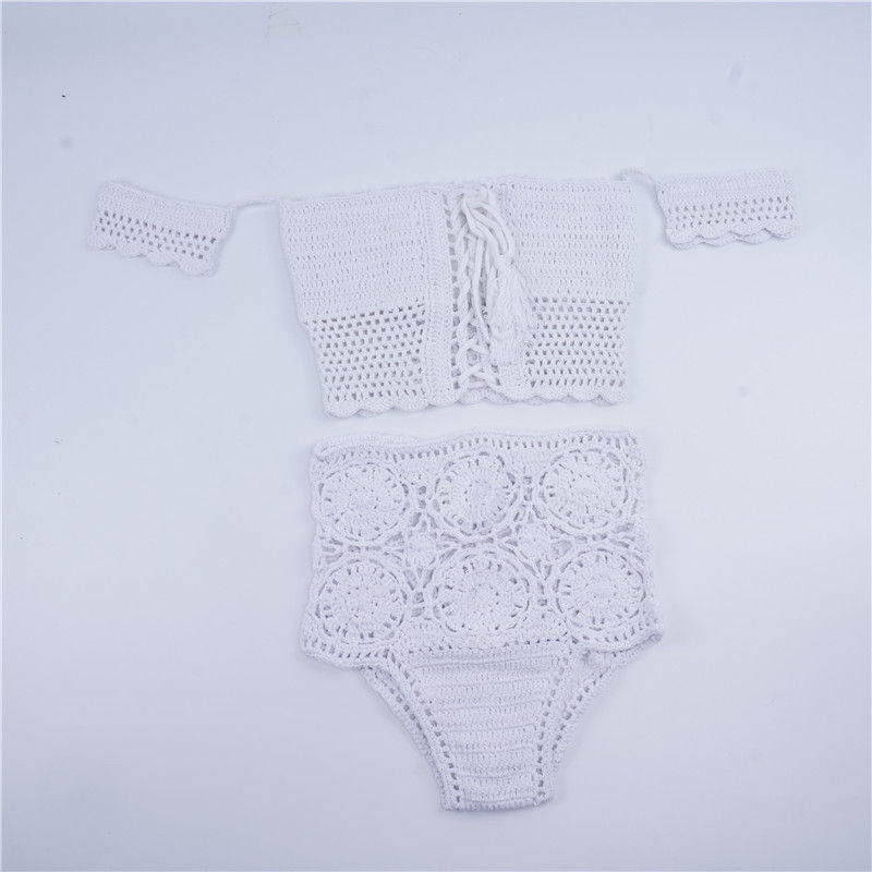 Thumbnail: Vintage Off The Shoulder Swimsuit Two Piece BIkinis Swimwear