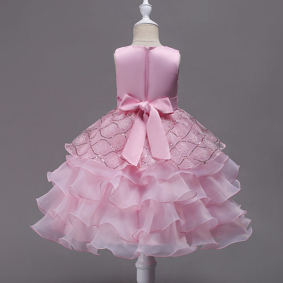 Thumbnail: Flower Girl Dresses Bowknot Wedding Party Gown Tutu Birthday Dress