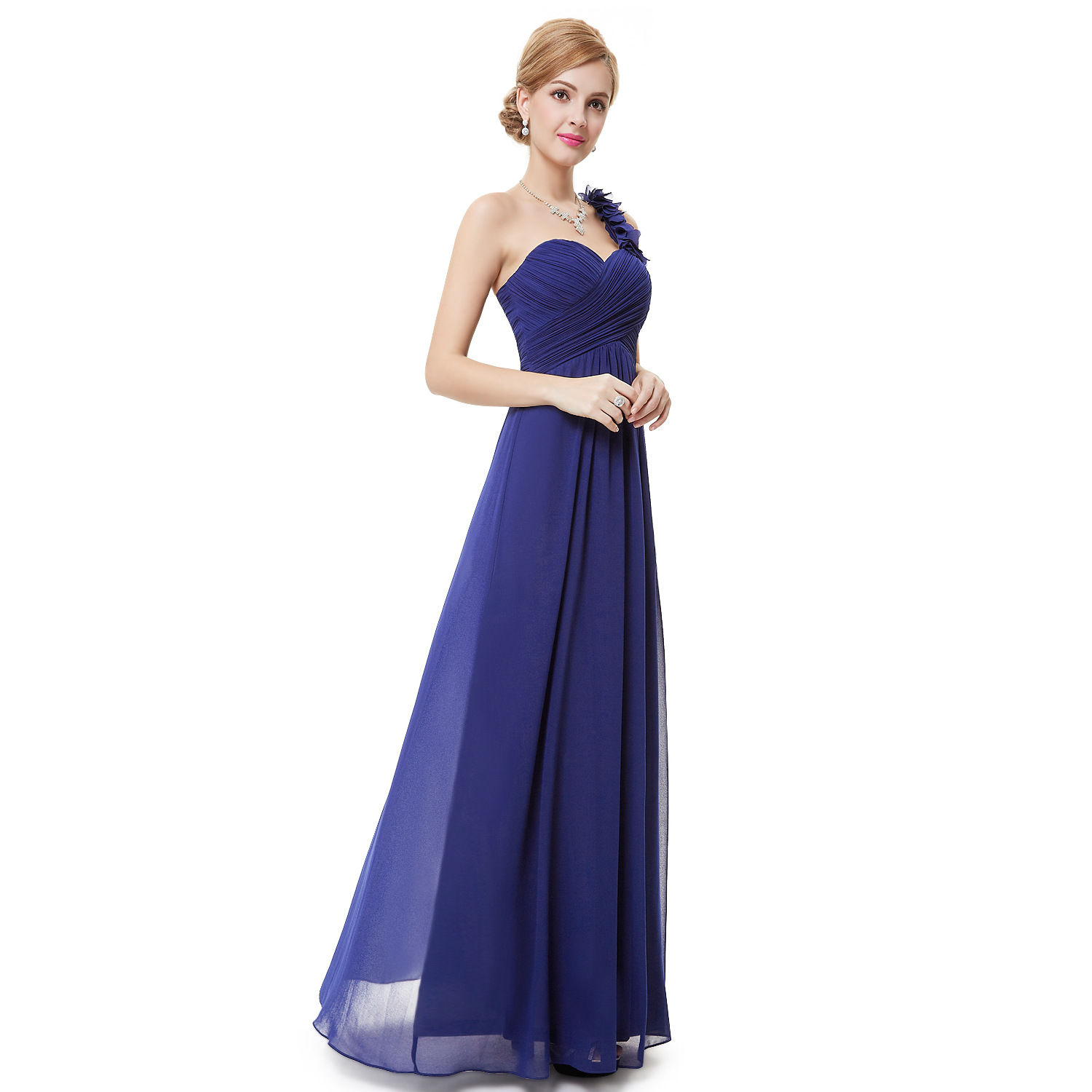 Summer Women One Shoulder Chiffon Party Prom Club Evening Dress