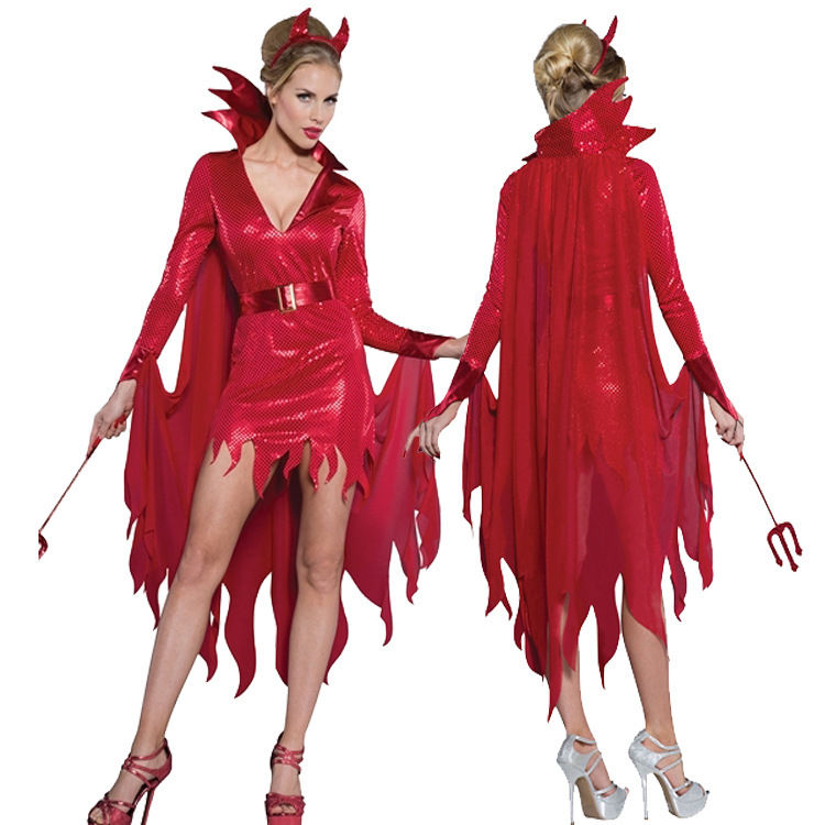 Thumbnail: Halloween vampire Costumes Red Devil Costume Cosplay Party Dress