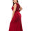 Thumbnail: Women Sleeveless Deep V-neck Red Long Ruffles Plus Size Summer Maxi Dress