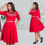 Thumbnail: Casual O-Neck Three Quarter Sleeve A-Line Pleated Plus Size Dress