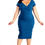 Thumbnail: Plus Size Overlap Tight Short Sleeve V Neck Midi Work Dress
