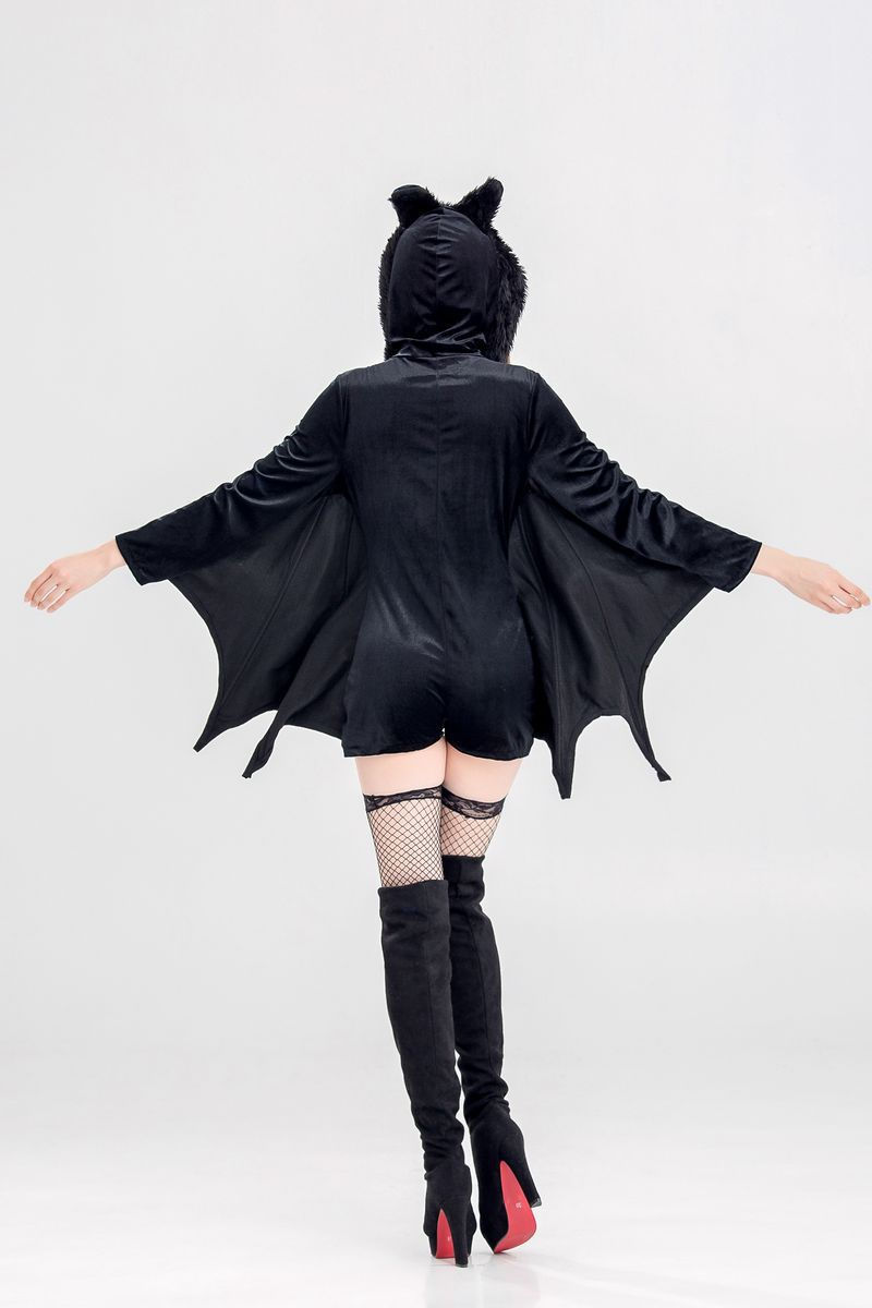 Thumbnail: Halloween Adult Masquerade Costumes Black Batman Witch Cosplay Costume