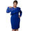 Thumbnail: Plus Size Lace Patchwork Ruffles Party Club Long Sleeve Midi Bodycon Dress