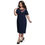 Thumbnail: 2018 Summer Plus Size Dress O Neck Half Sleeve Flower Embroidery Midi Dress