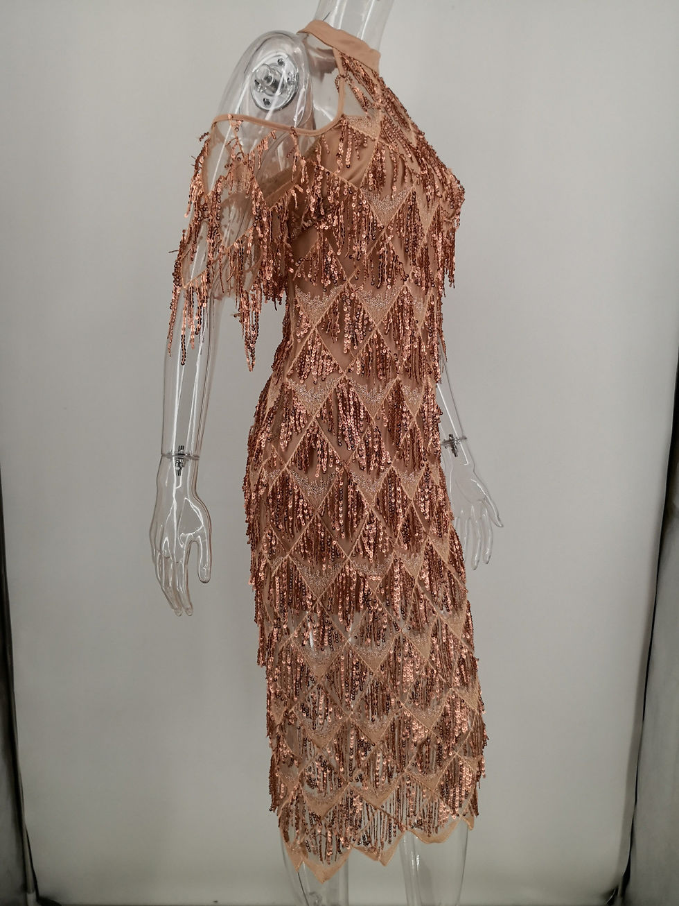 Thumbnail: Sexy Slim Sequined Fringe Prom Club Party Bodycon Dress