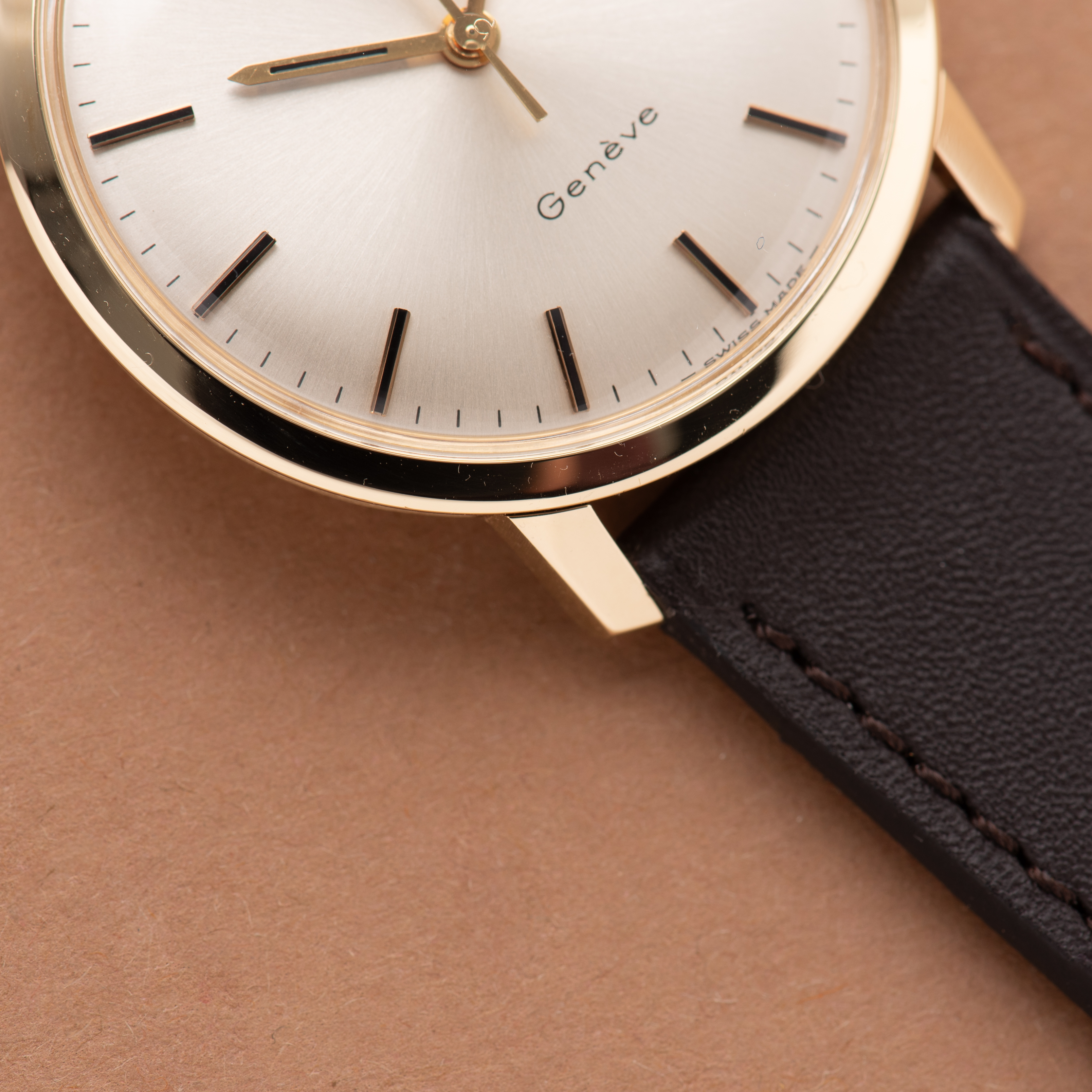 View of Omega Geneva Dress Watch 14K Yellow Gold Ref 131.021SP from 1969