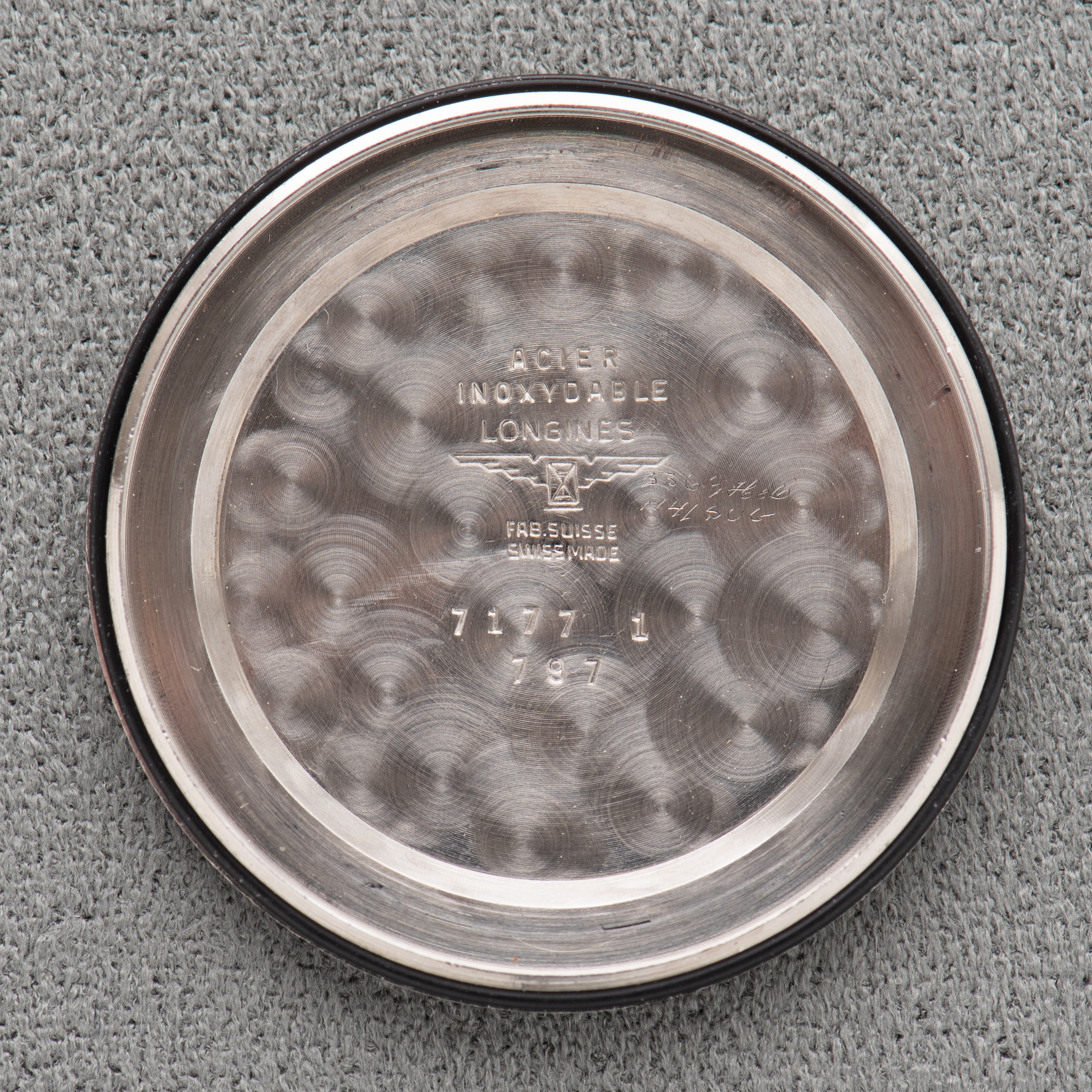 Zicht op Longines mécanique "Turquoise" Dial Dial réf 7177 1 787 cal 30LS