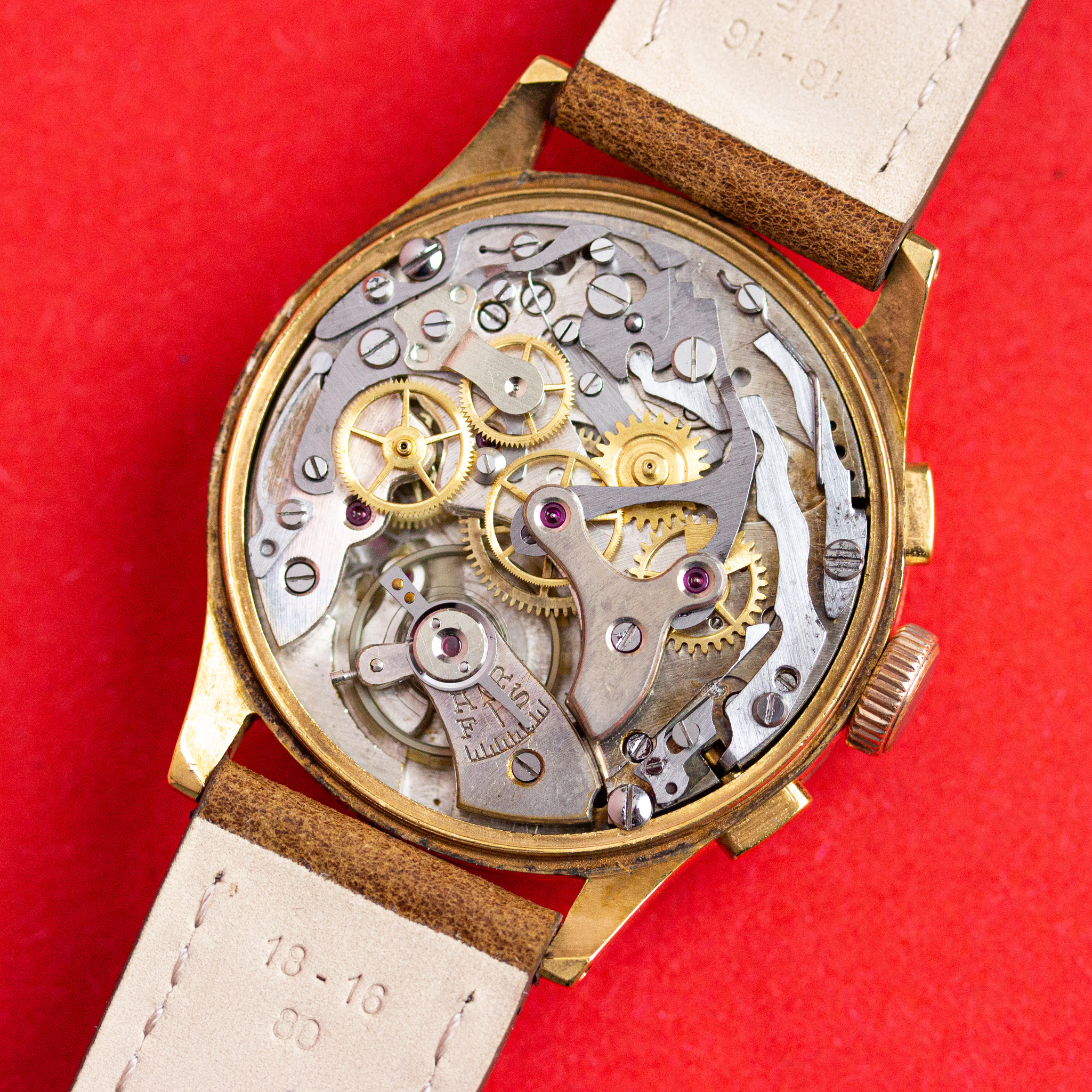 Zicht op Bovet chronograph Swiss Landeron 51