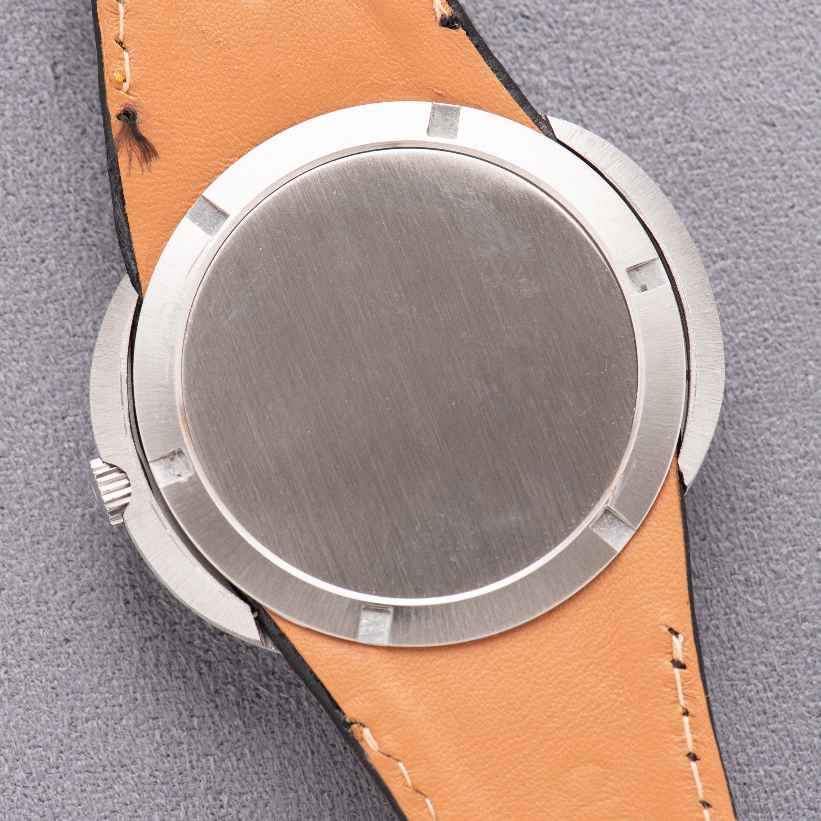 View of Omega Genève Dynamic Automatic Date Blue Dial from 1968 Ref 166.039