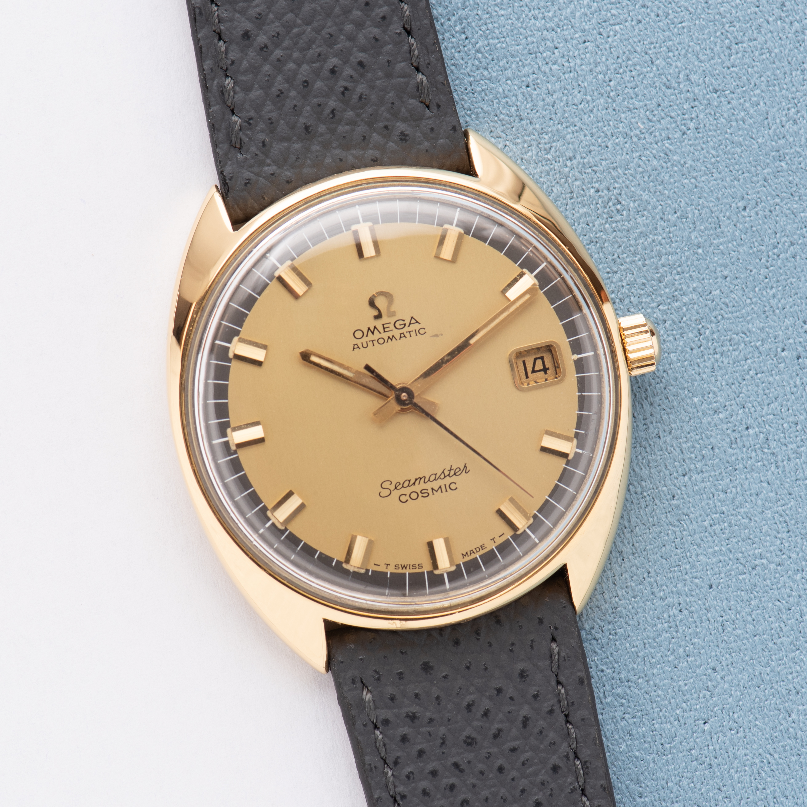 Zicht op Omega Automatische Seamaster Kosmische Bi-ton wijzerplaat ref 166.026 vanaf 1968