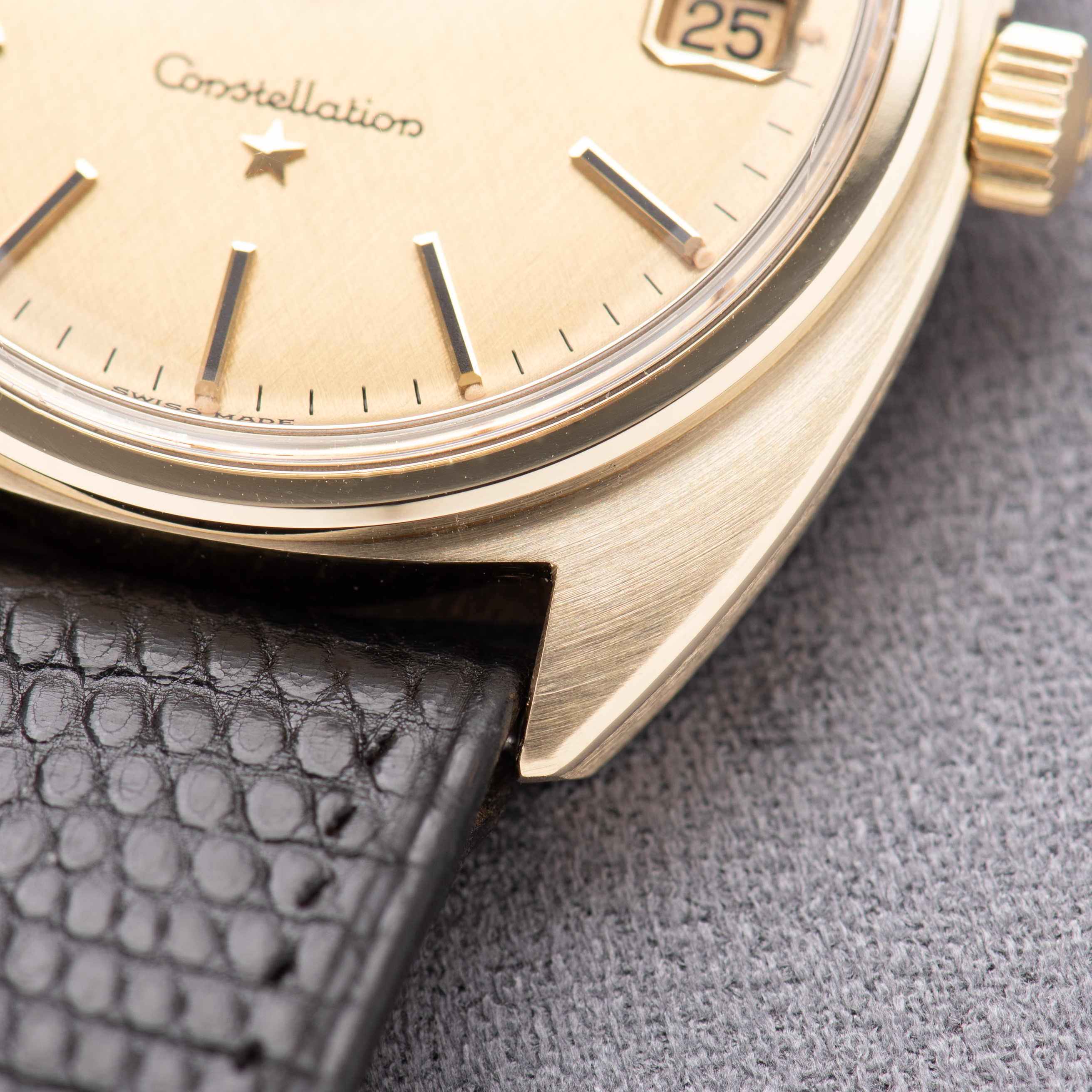 View of Omega Constellation Chronometer C-shape 14K Gold Capped from 1969 Réf 168.017SP