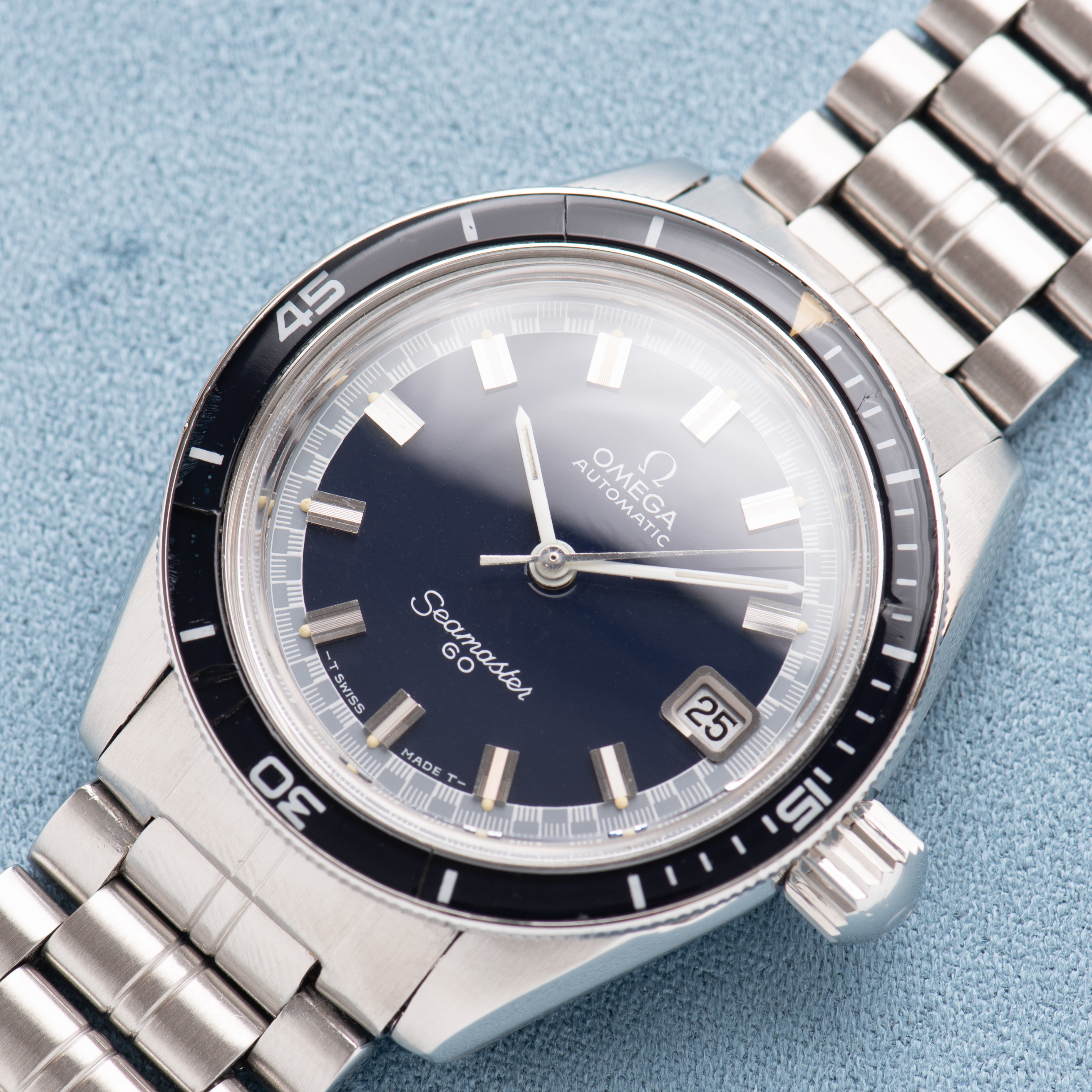 View of Omega Automatic Seamaster 60 Divers from 1969 Ref 166.062