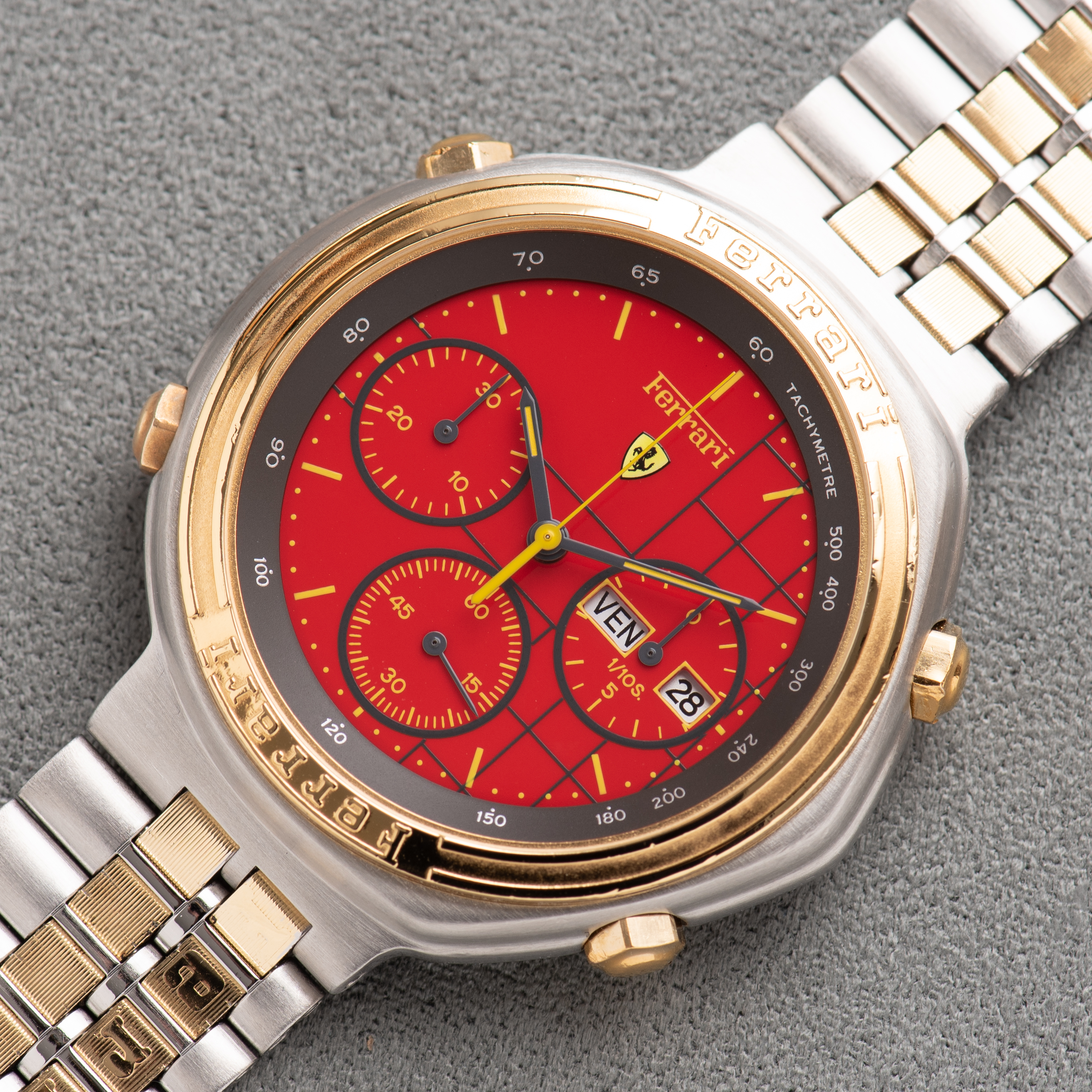 View of Ferrari By Cartier Formula Red Dial from 1990