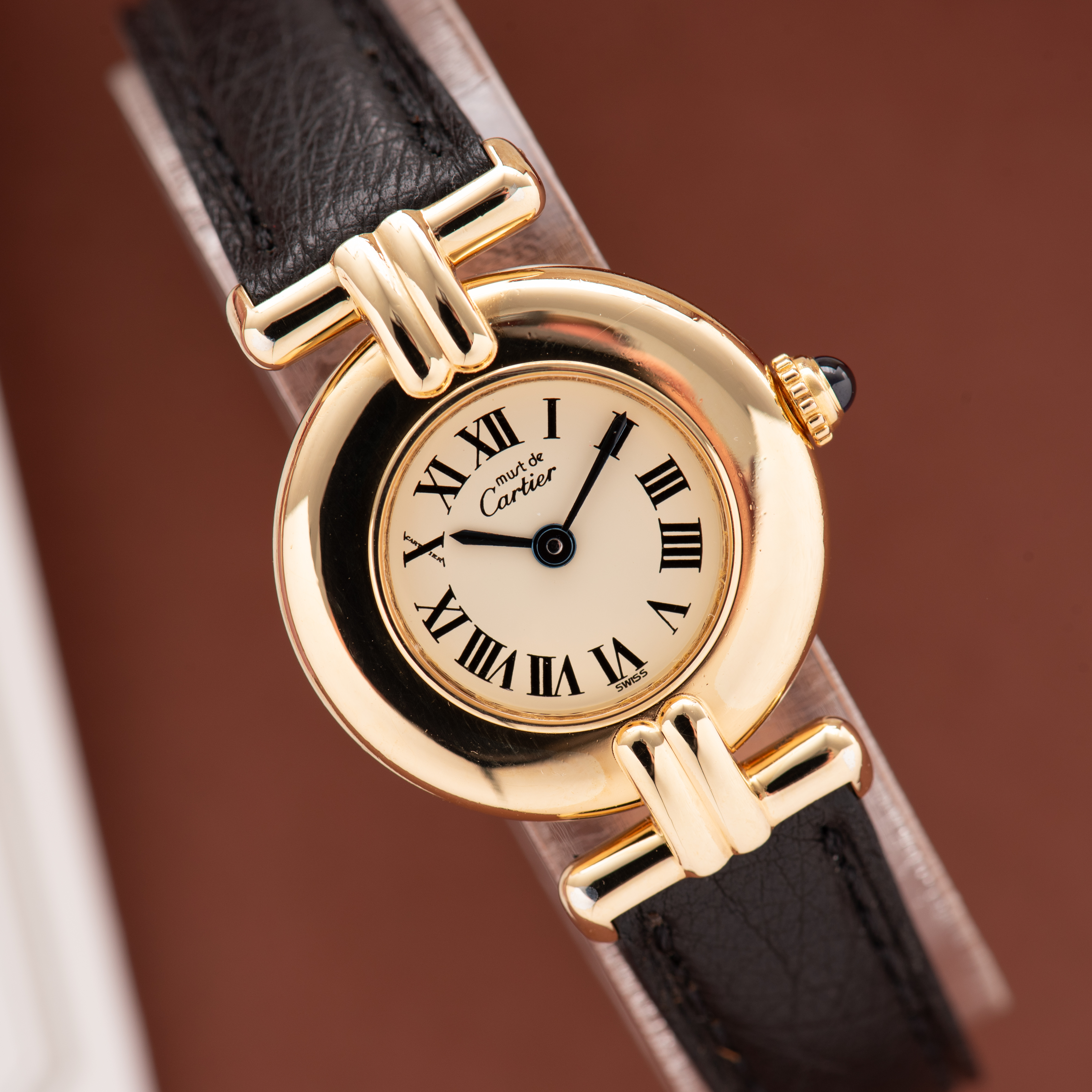 View of Cartier Must de Colisée Roman dial Quartz cal 90 Full Set from 1987
