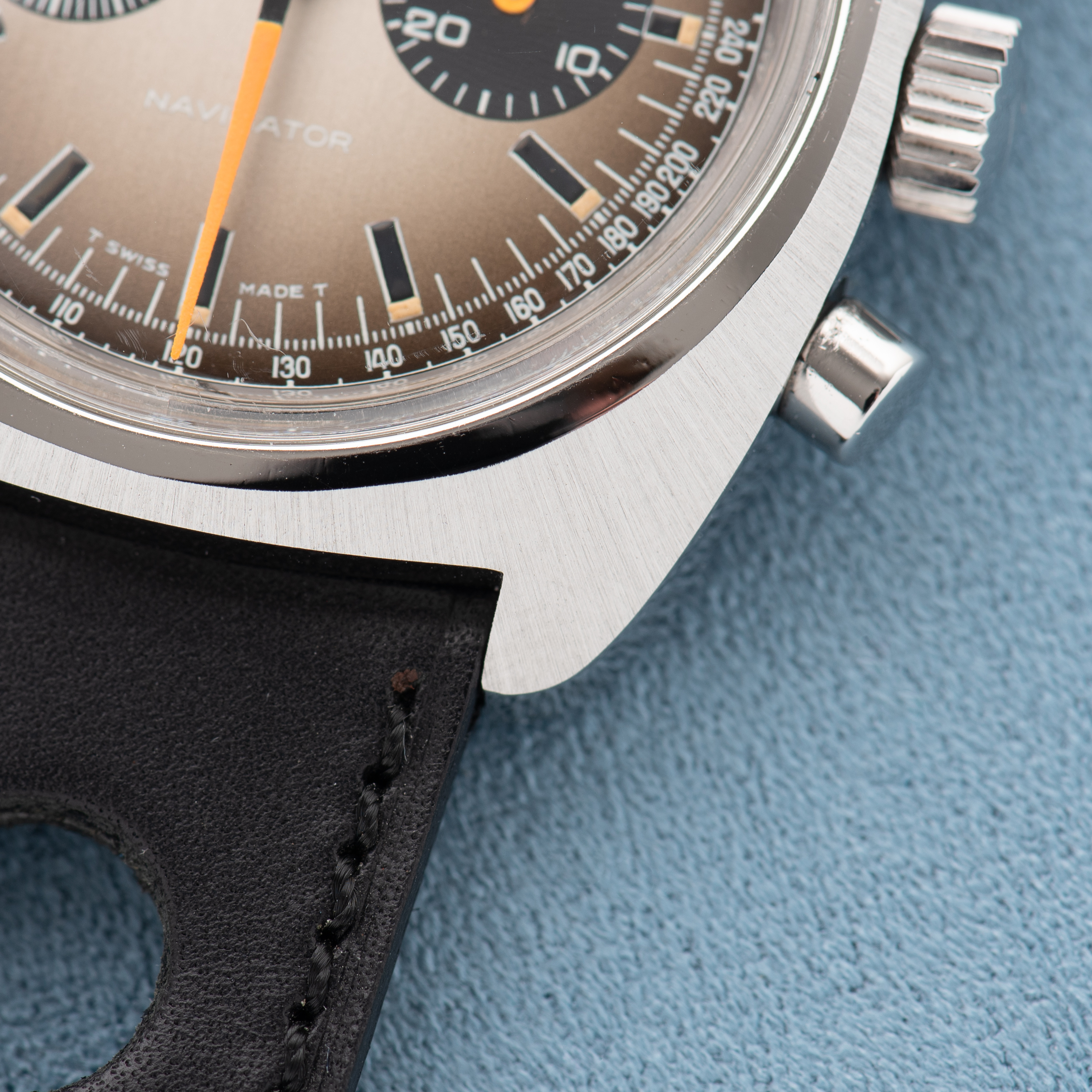 View of Tissot Swiss Navigator Chronograph ref 40521 Lemania 872