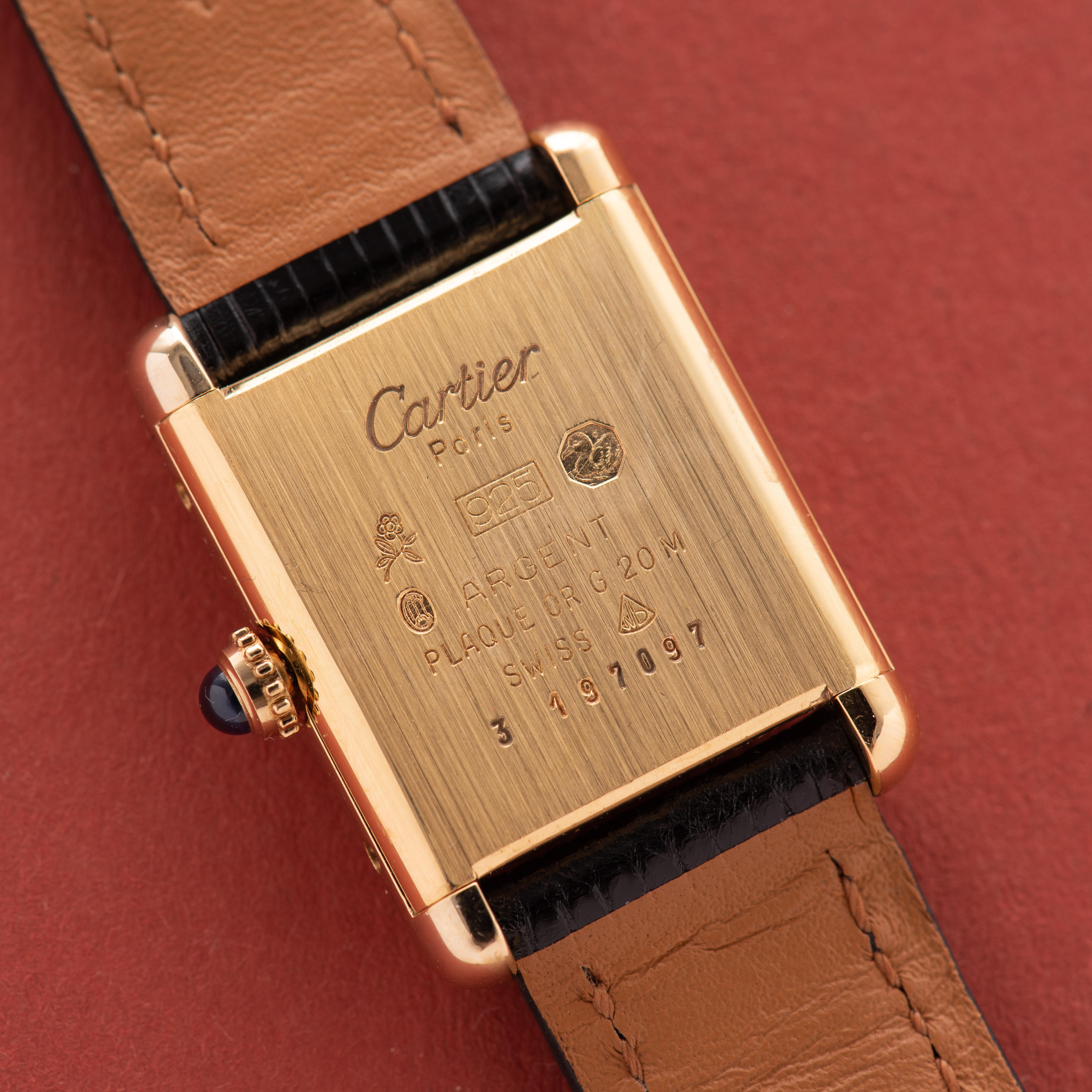 Vue de Cartier Must de Tank de Must Vermeil PM Onyx Black Spider Dial
