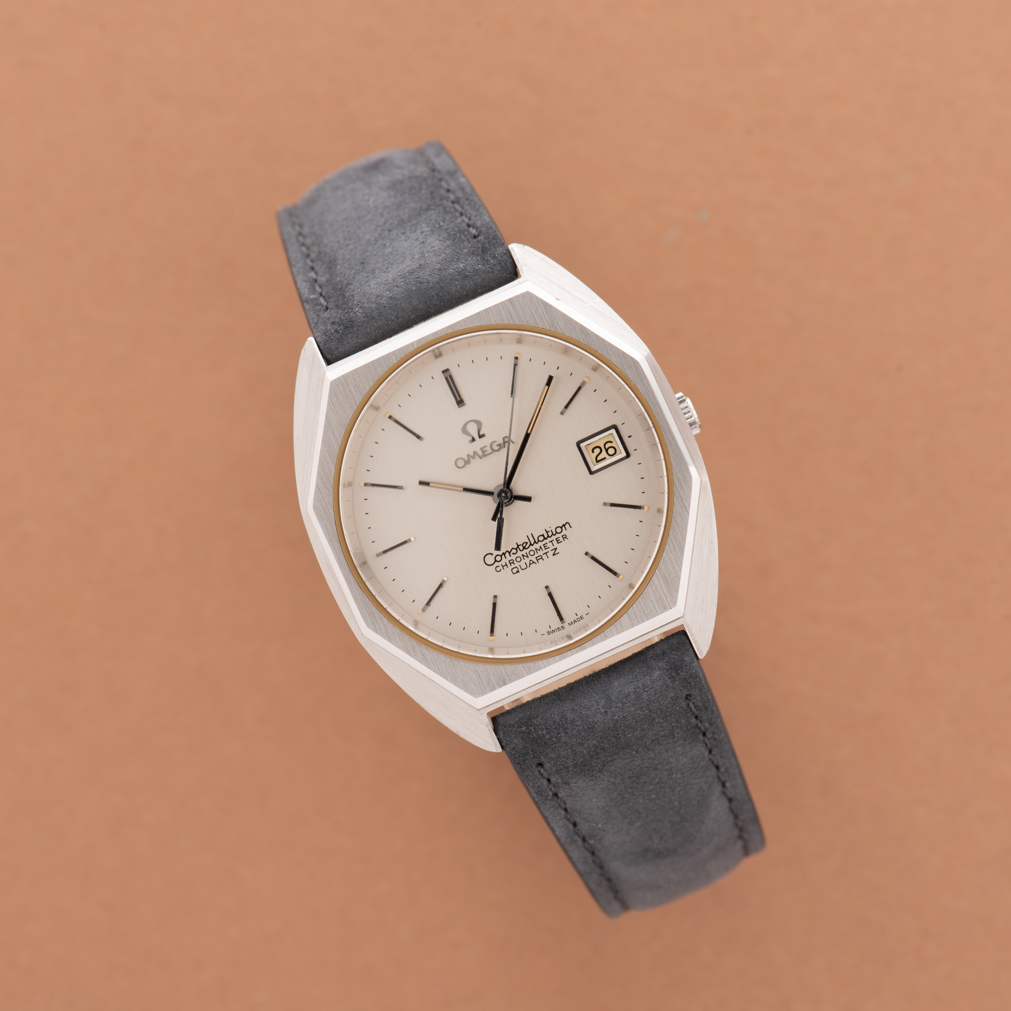Zicht op Omega Constellation Chronometer Quartz vanaf 1977 Ref 198/114