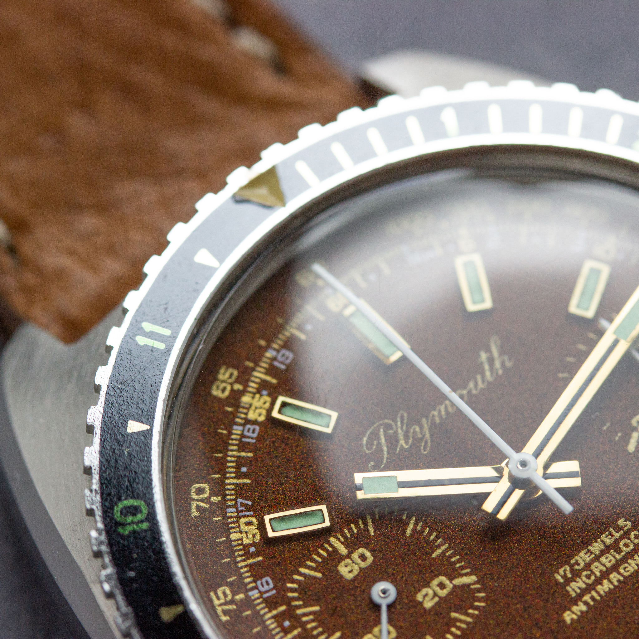 View of Plymouth Chronograph New Old Stock valjoux 7734
