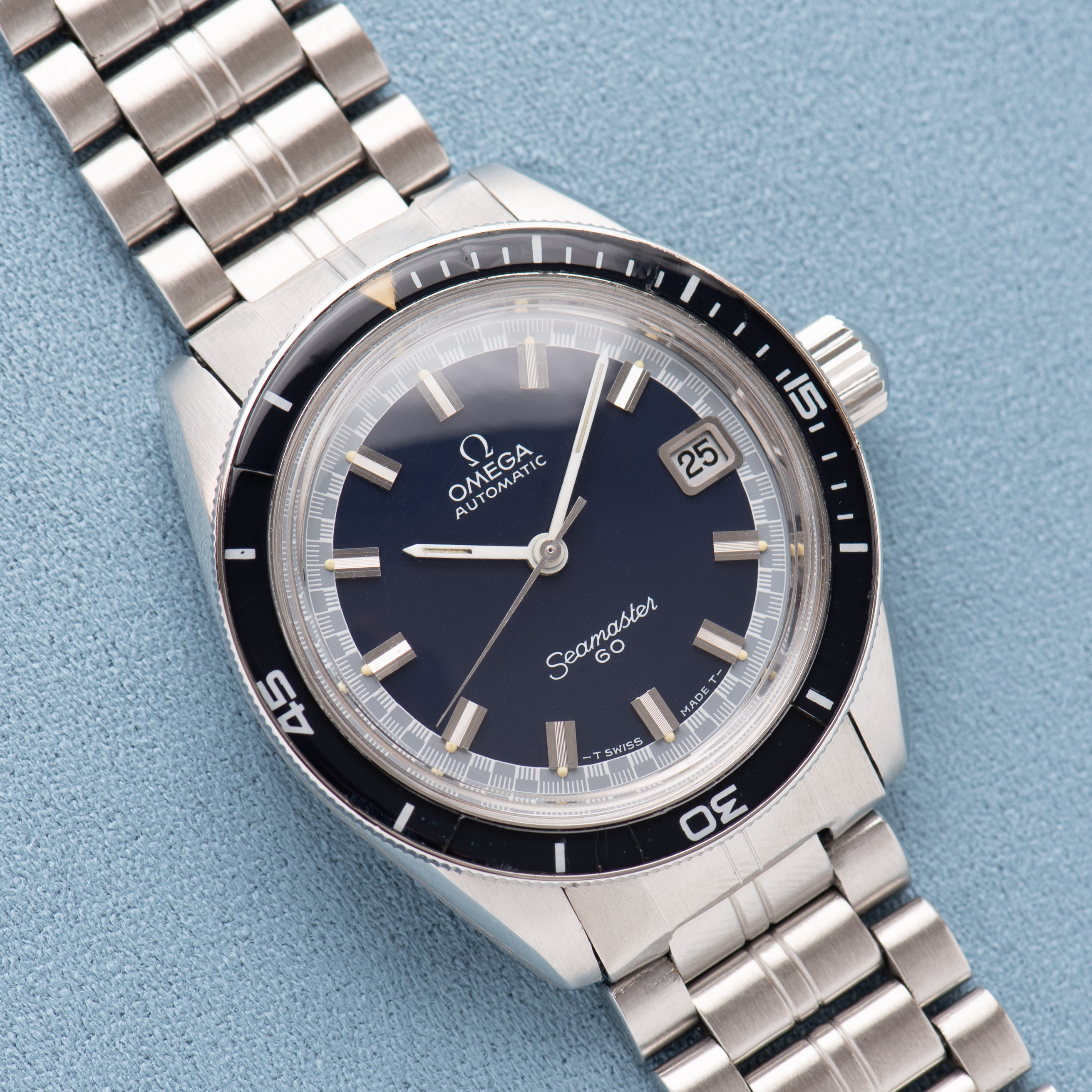View of Omega Automatic Seamaster 60 Divers from 1969 Ref 166.062