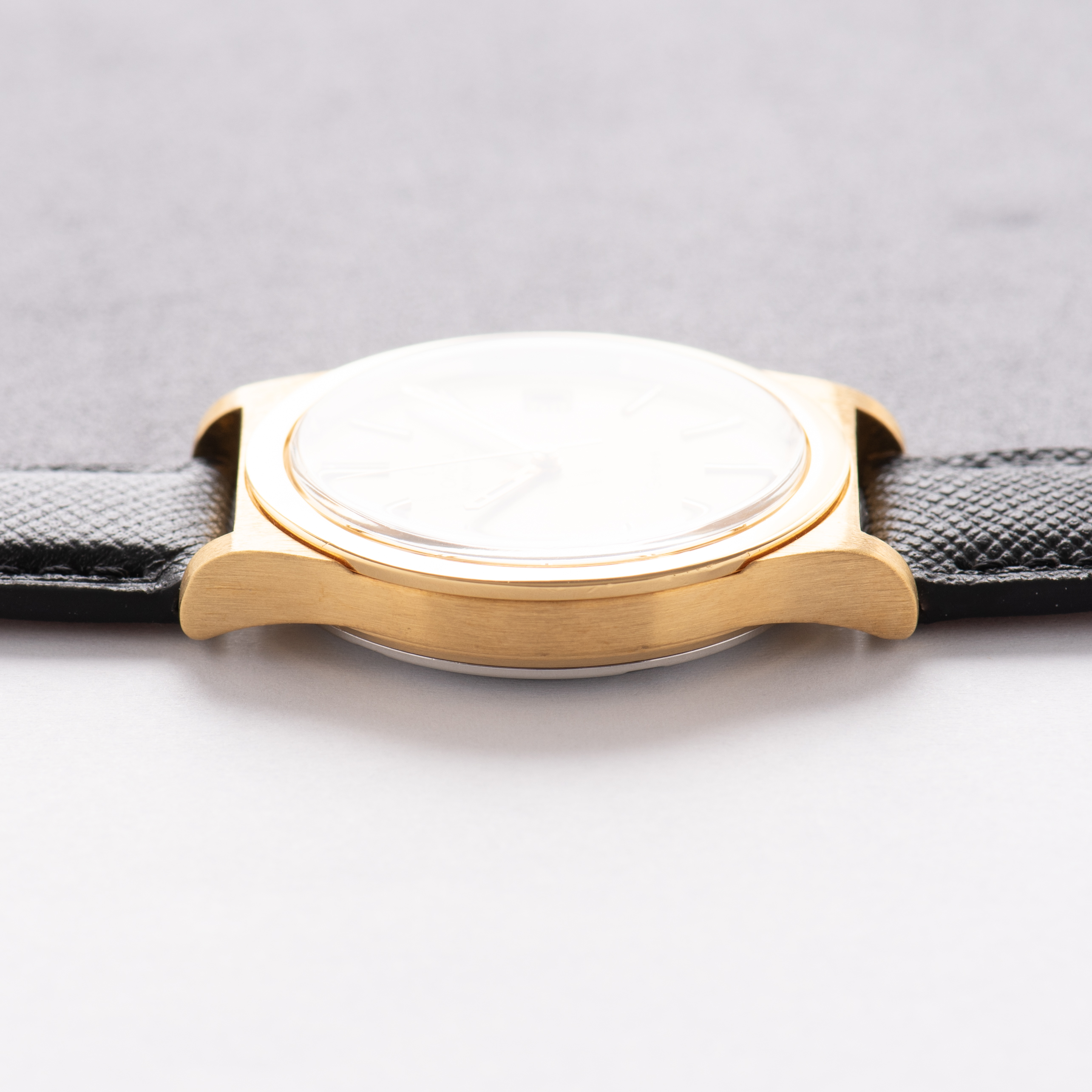 View of Omega Genève Automatique Date Goldplated Réf 166.0168 from 1974