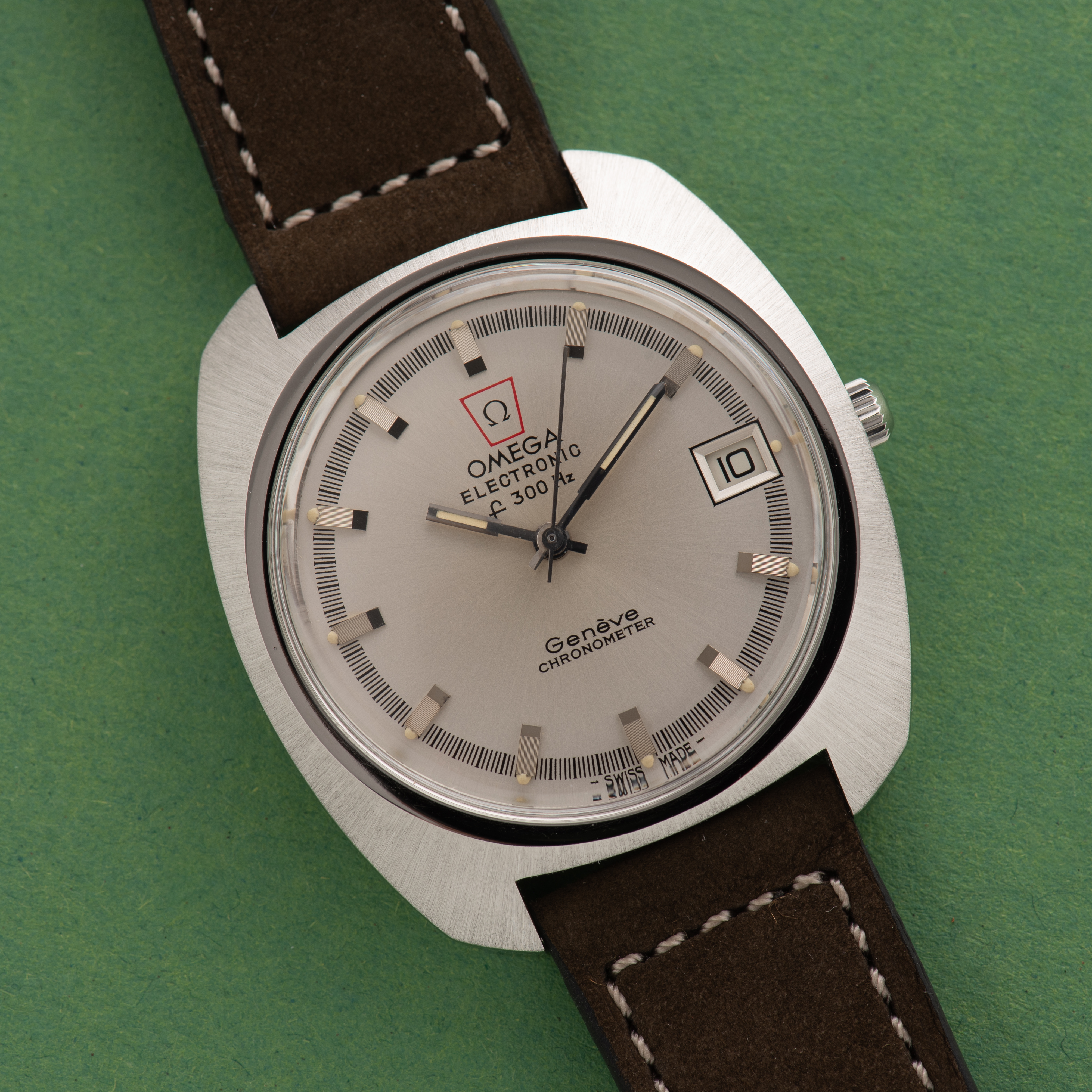 View of Omega Electronic F300 Hz Genève Chronometer Ref 198.030 from 1972