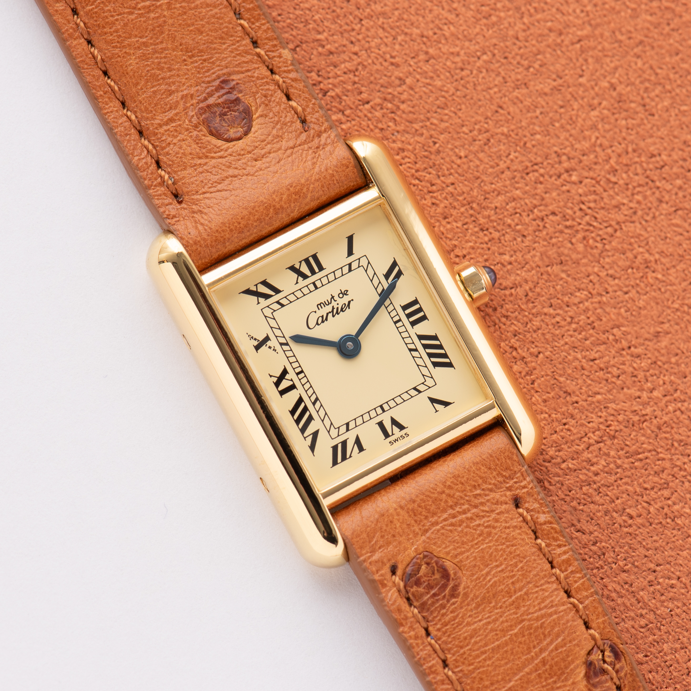 Vue de Cartier Must de Tank Vermeil Roman Lemon Dial from 1990