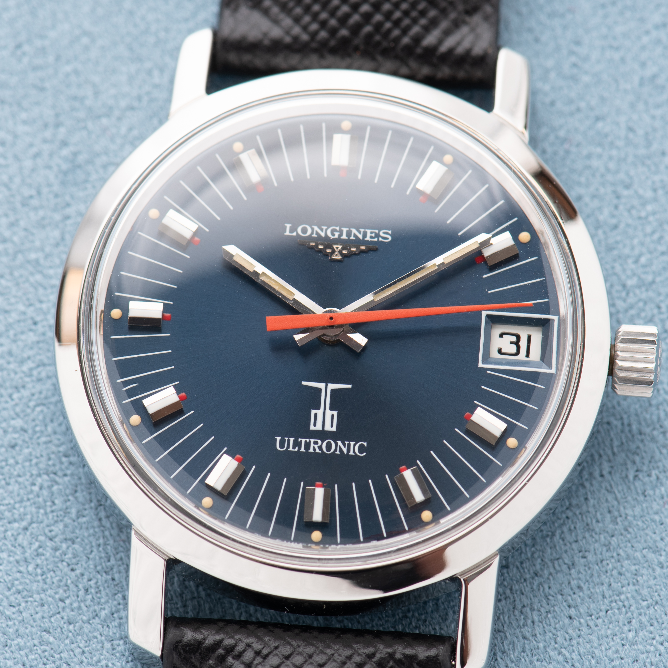 Vue de Longines Ultronic Blue Dial réf 8623-2 Full Set from 1975