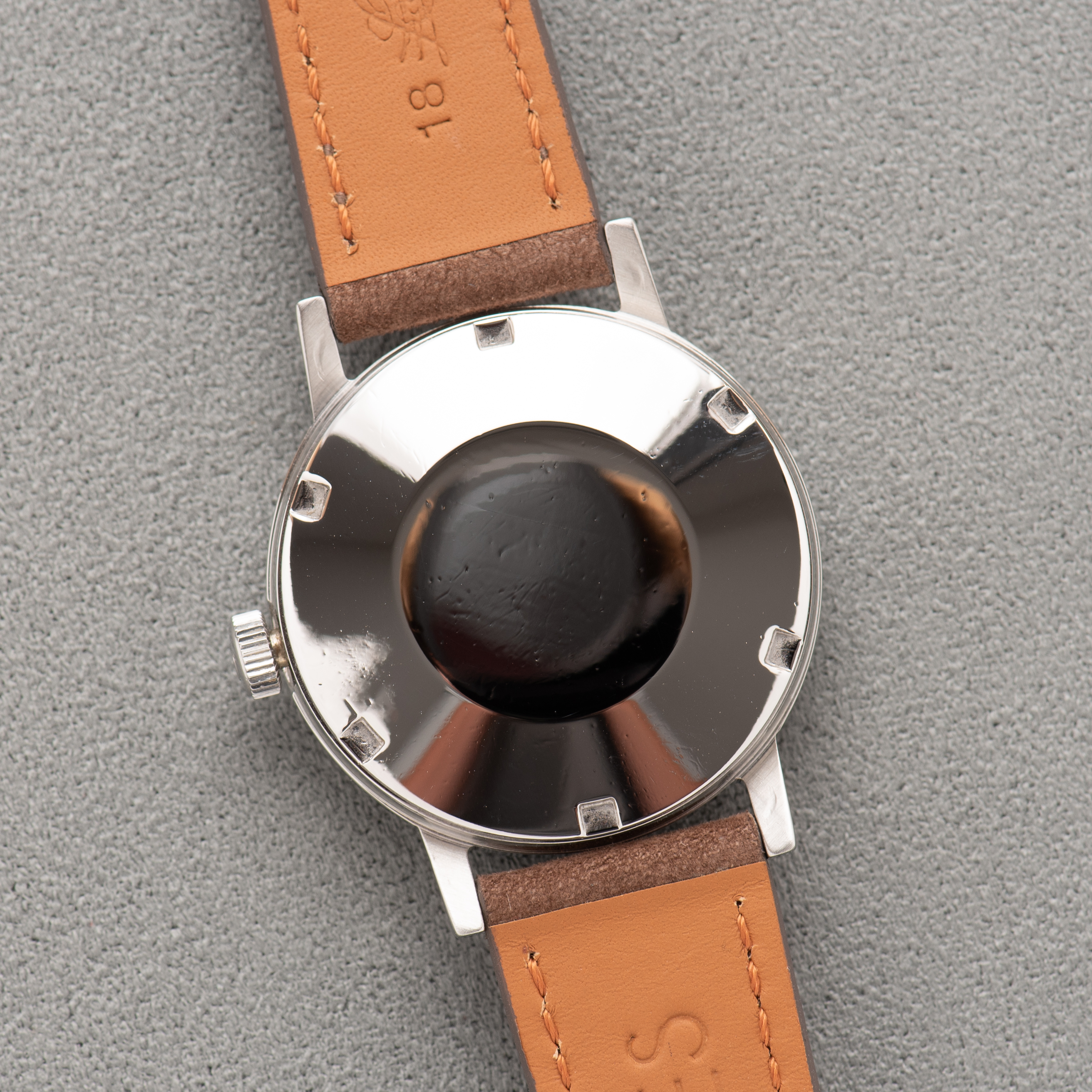 View of Omega Automatic Genève Grey Dial Ref 166.0098 from 1972