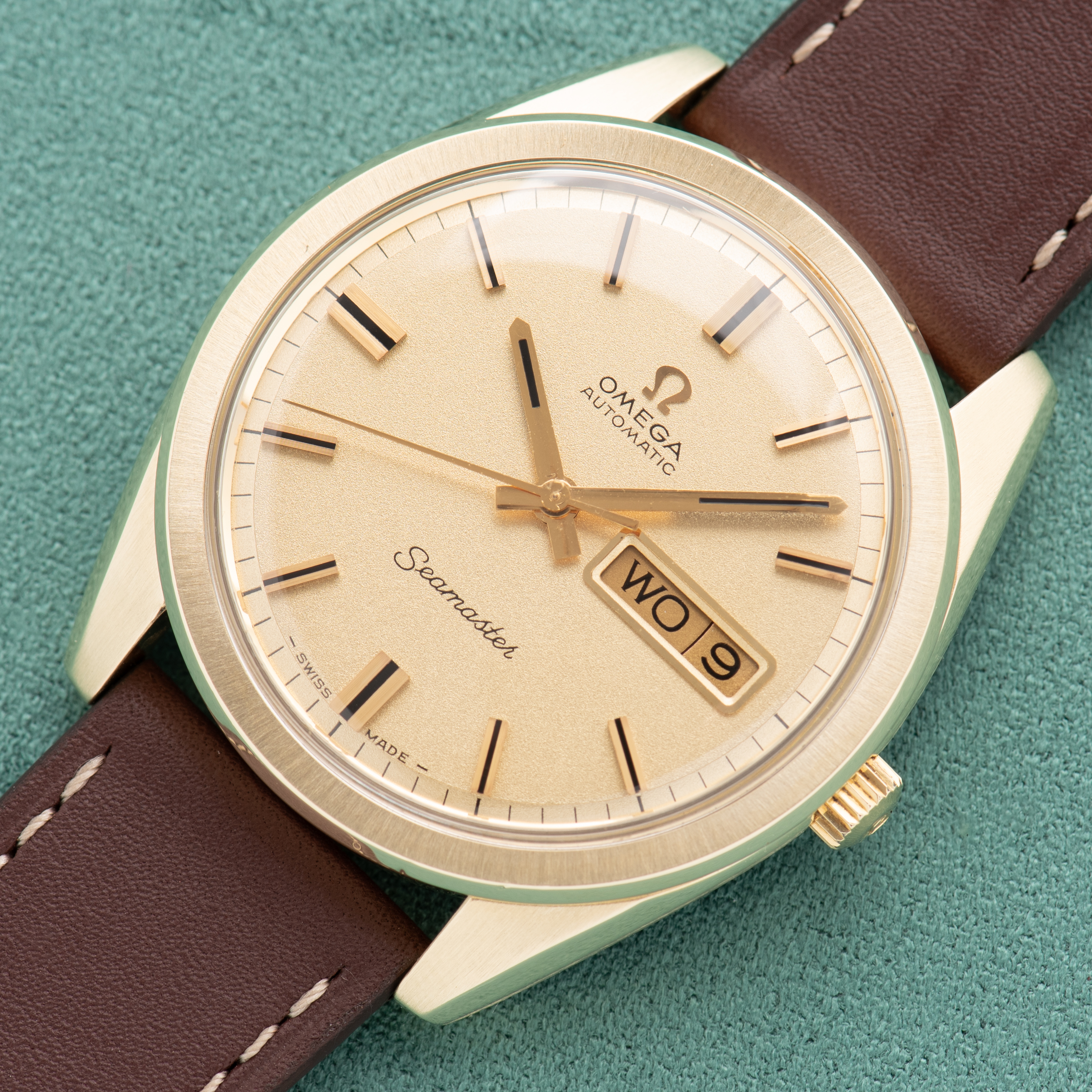 Zicht op Omega Automatic Seamaster Day-date réf 168.032/168.023 from 1969