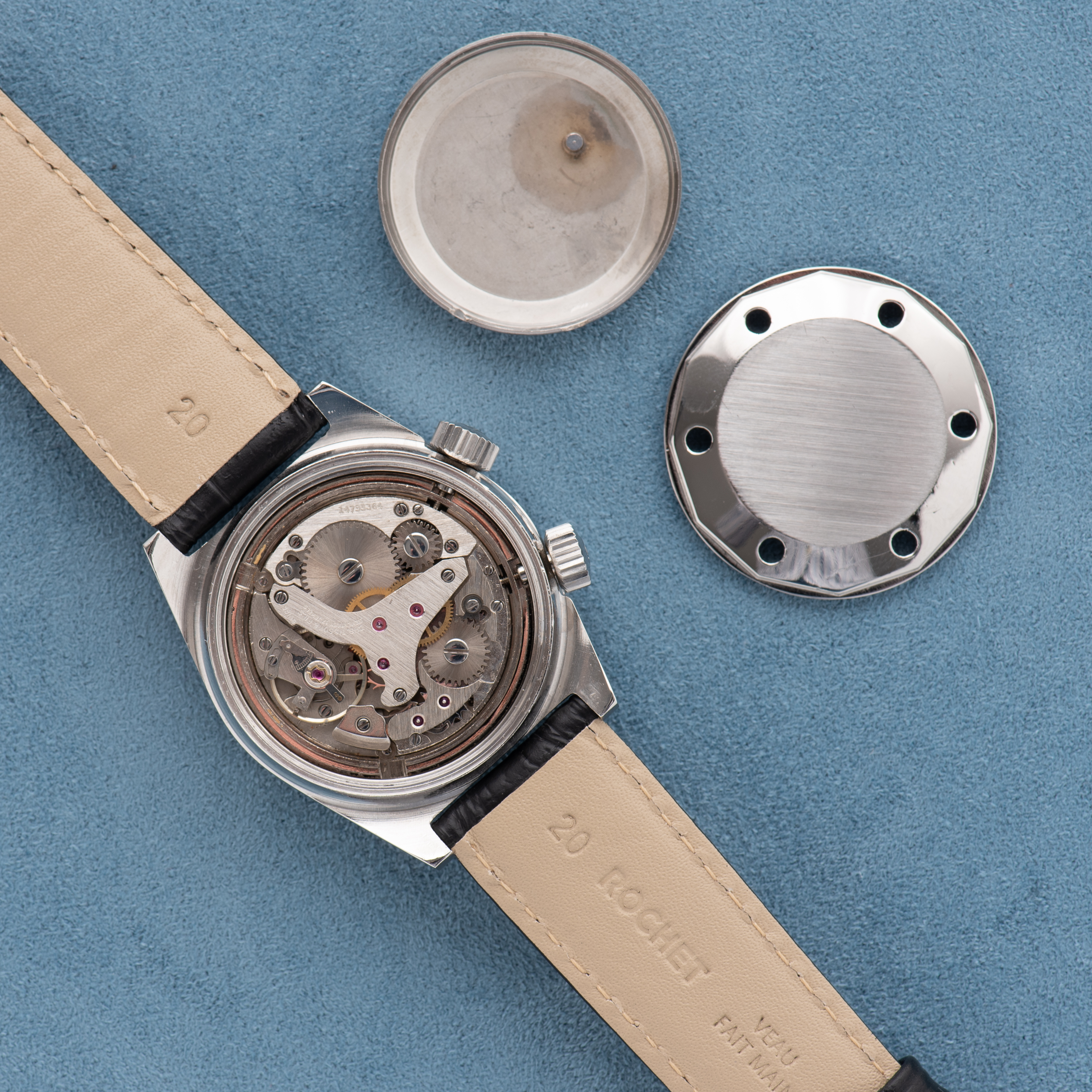 Vue de Tissot Sonorous PR516 Blue dial AS 1930 from 1970'